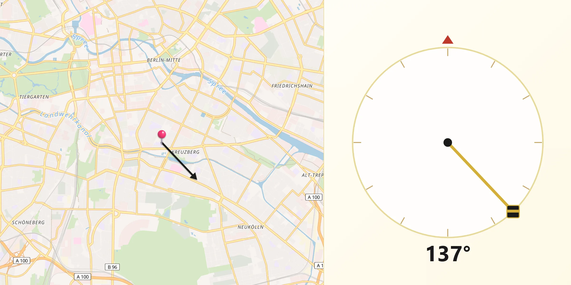 Qibla-Richtung von Kreuzberg