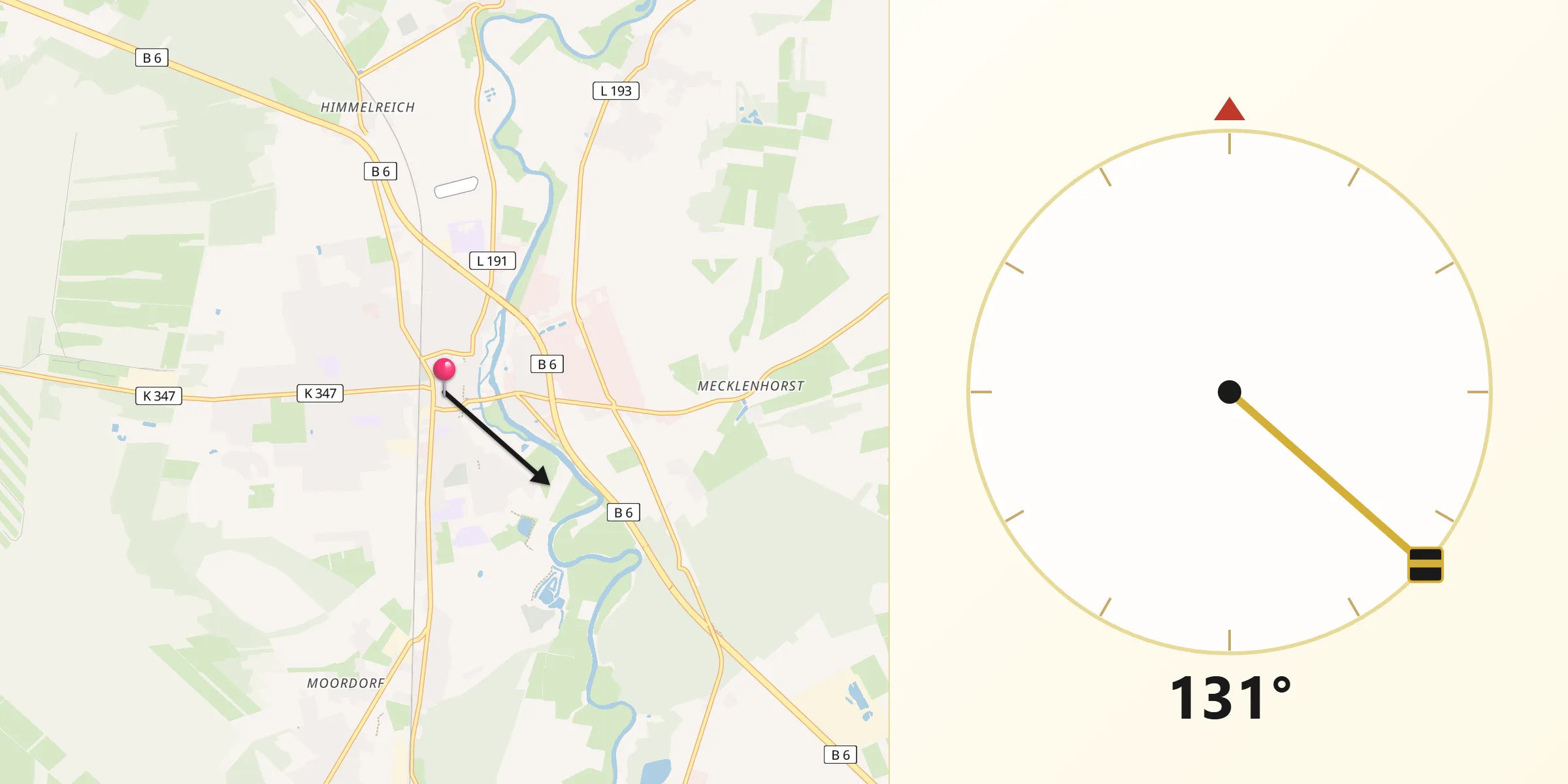 Qibla-Richtung von Neustadt am Rübenberge