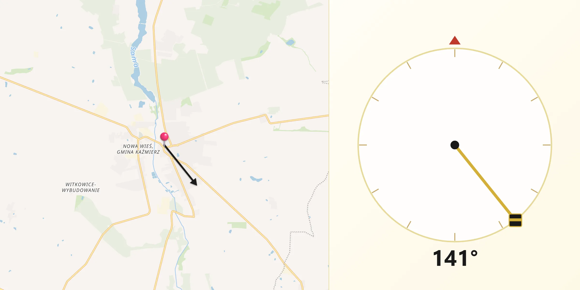 Kierunek Qibla z Kaźmierz