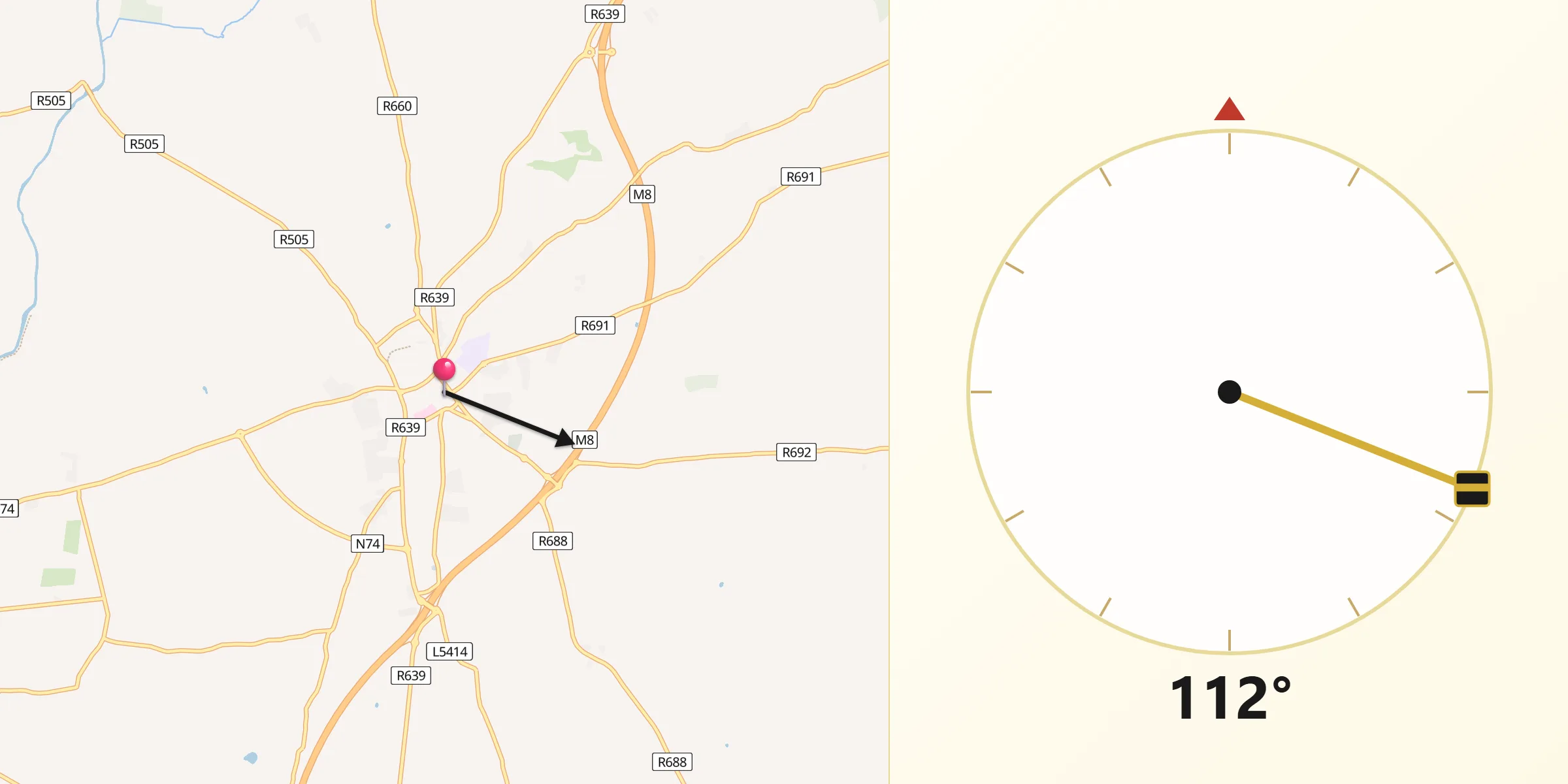 Qibla Direction from Cashel