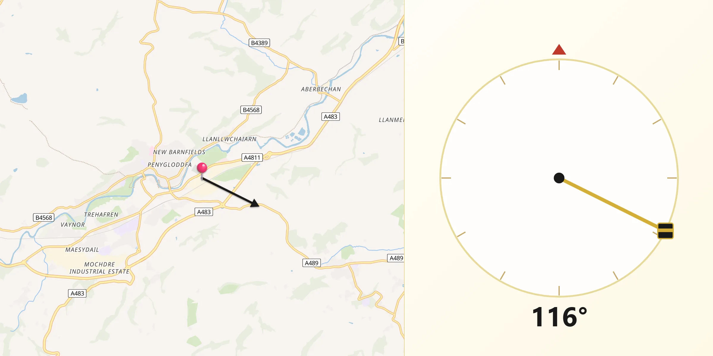 Qibla Direction from Newtown