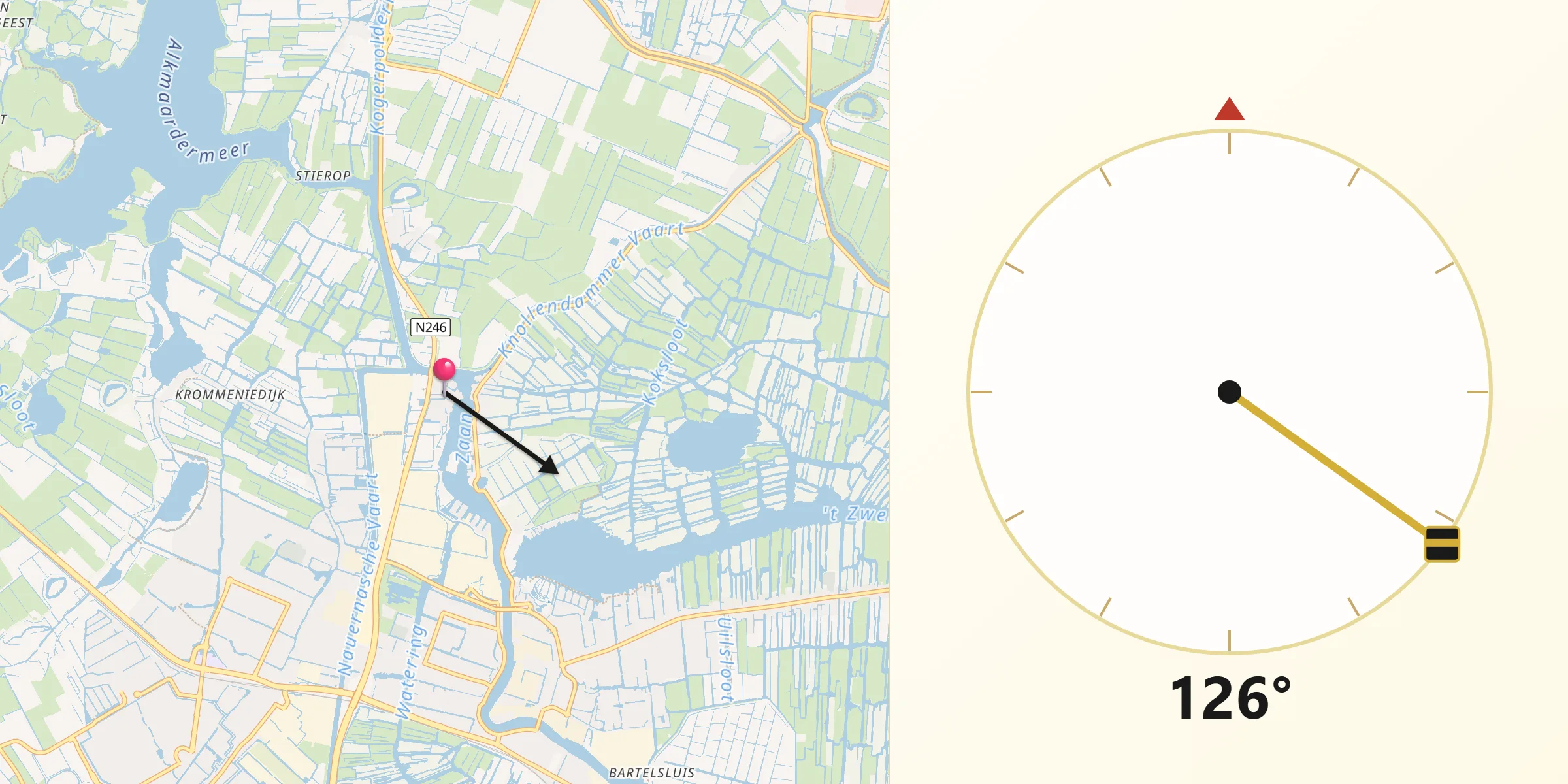 Qibla Richting vanaf West-Knollendam
