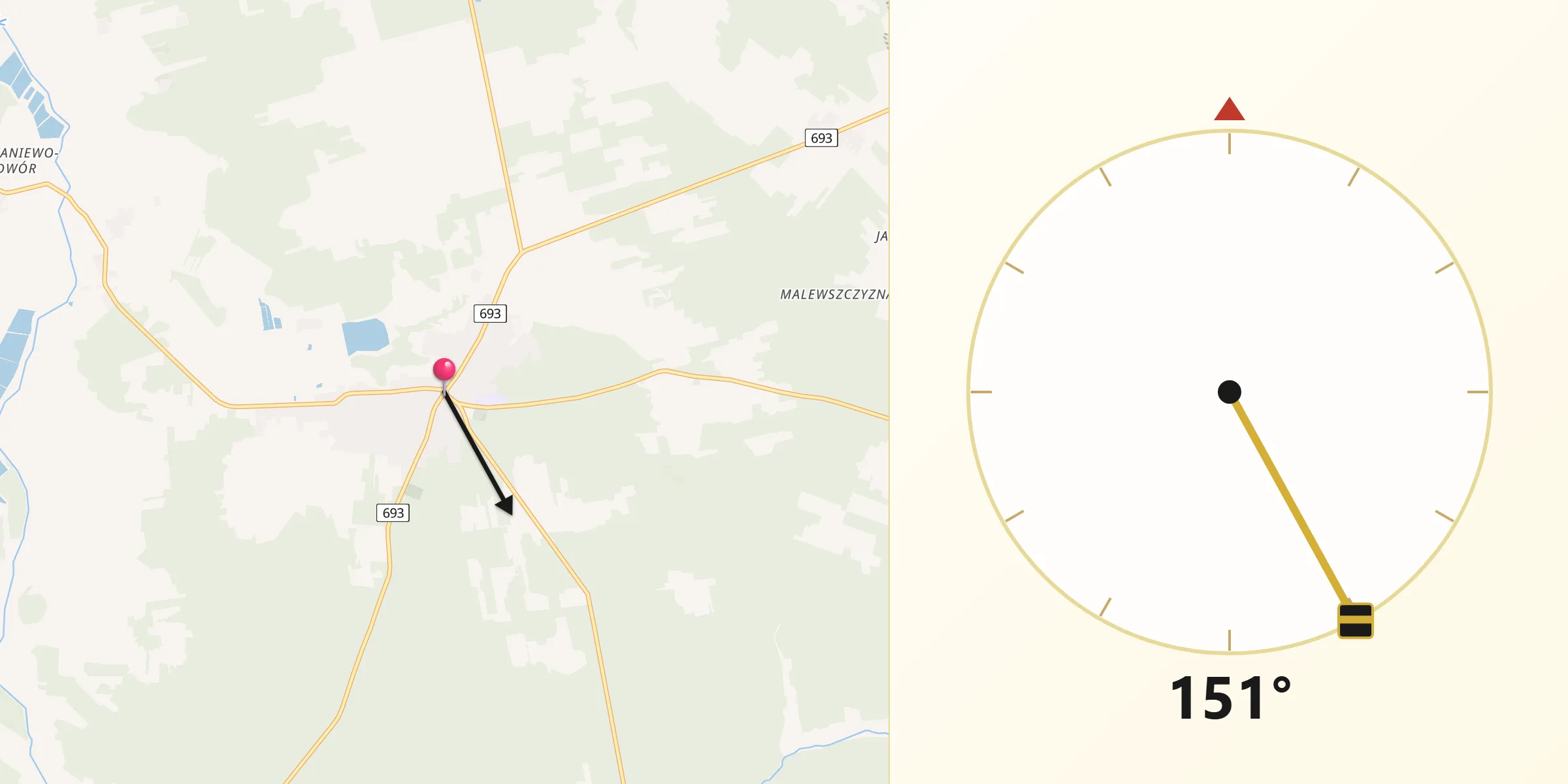 Kierunek Qibla z Milejczyce