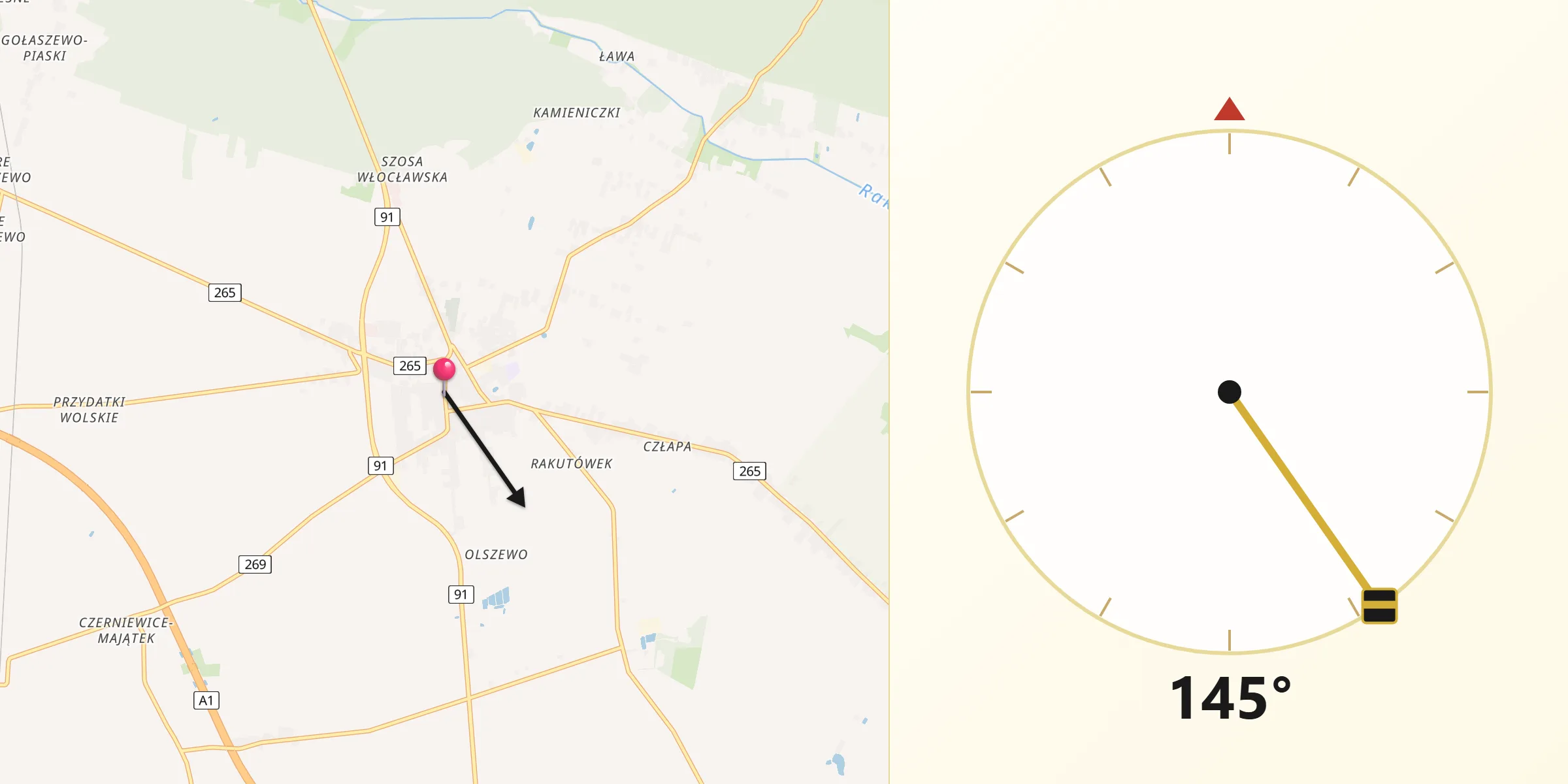 Kierunek Qibla z Kowal