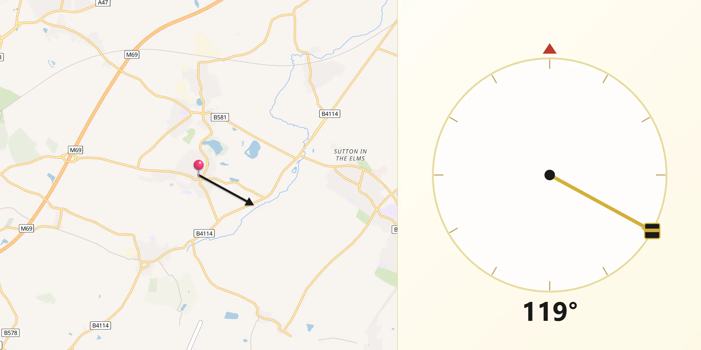 Qibla Direction from Sapcote
