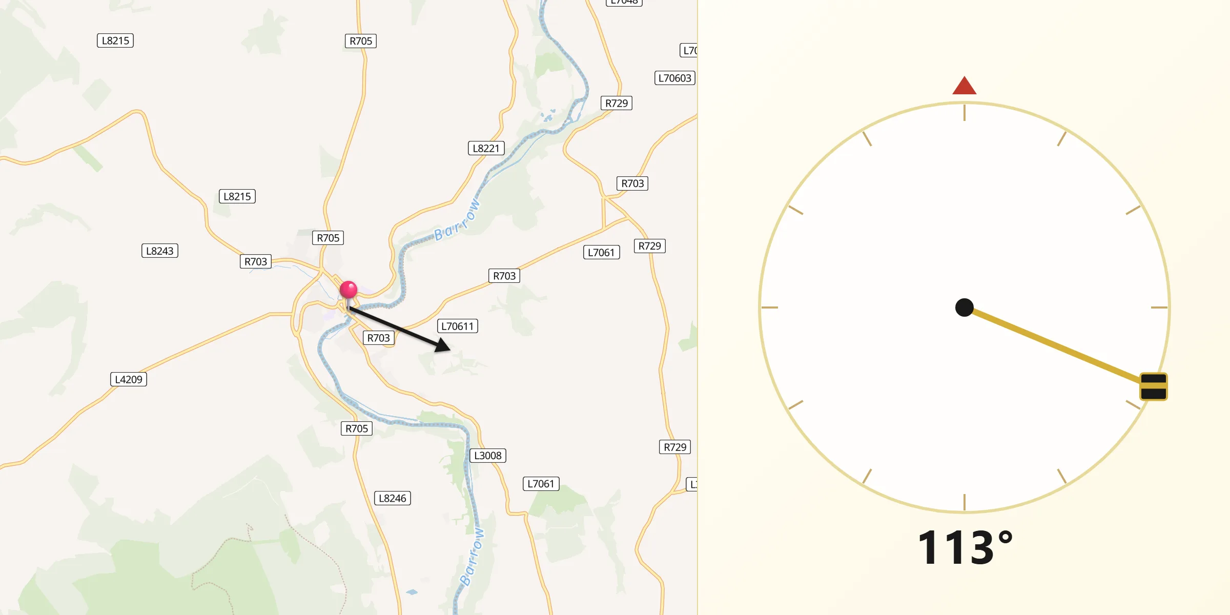 Qibla Direction from Graiguenamanagh