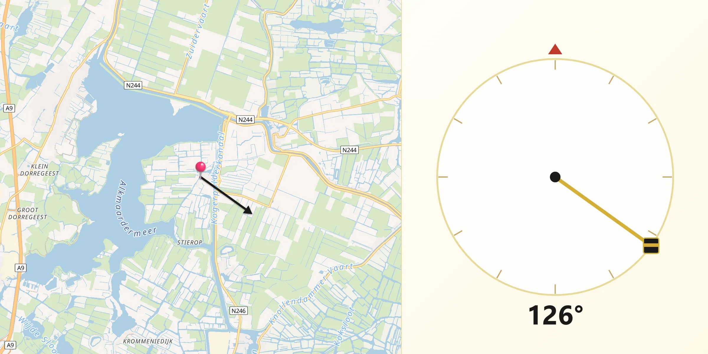 Qibla Richting vanaf De Woude