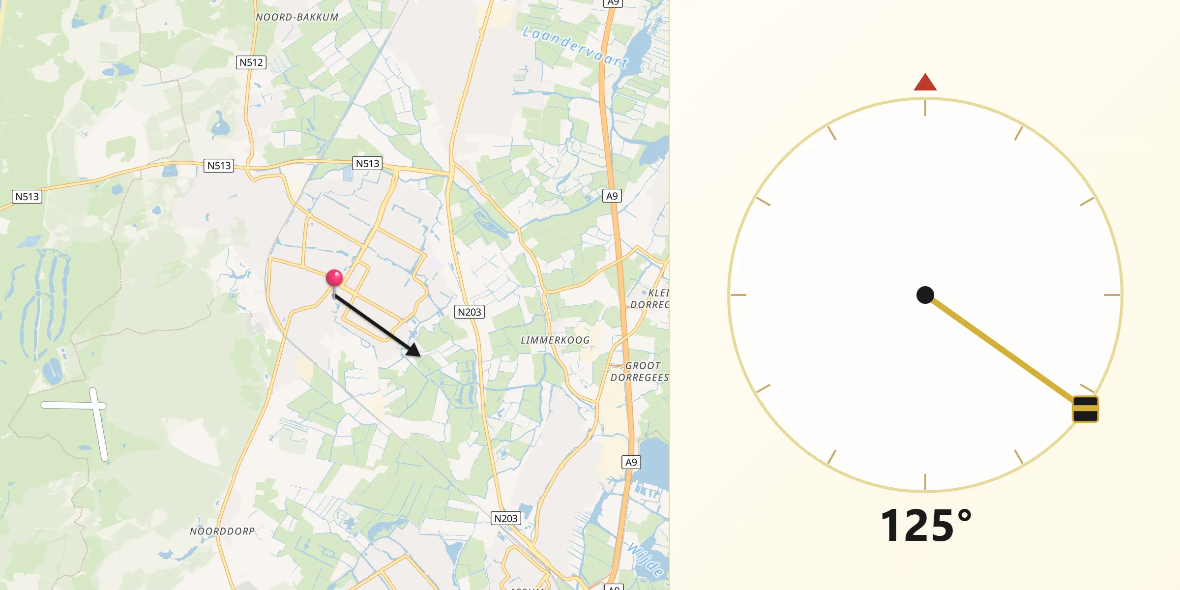 Qibla Richting vanaf Castricum