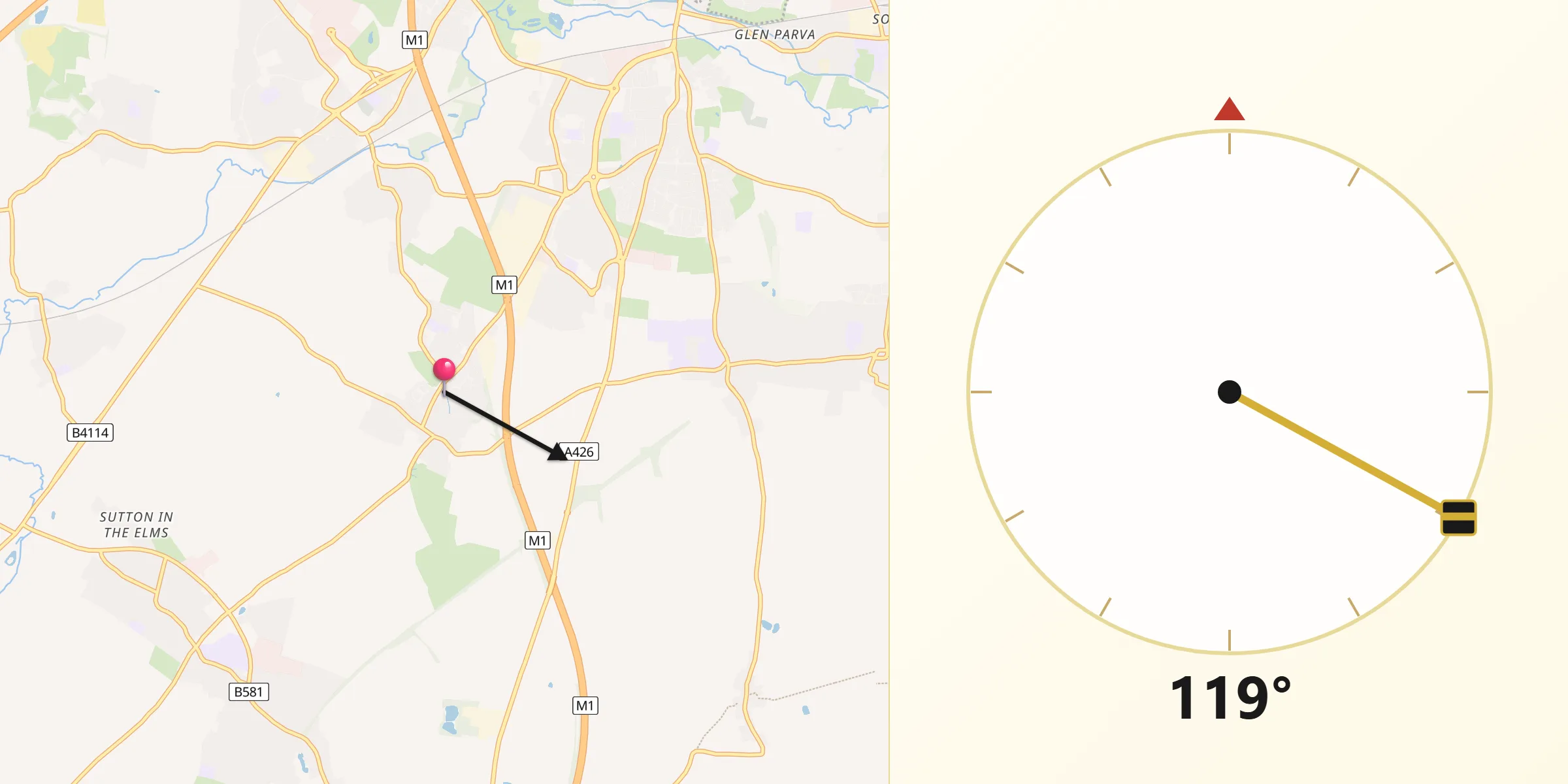 Qibla Direction from Cosby
