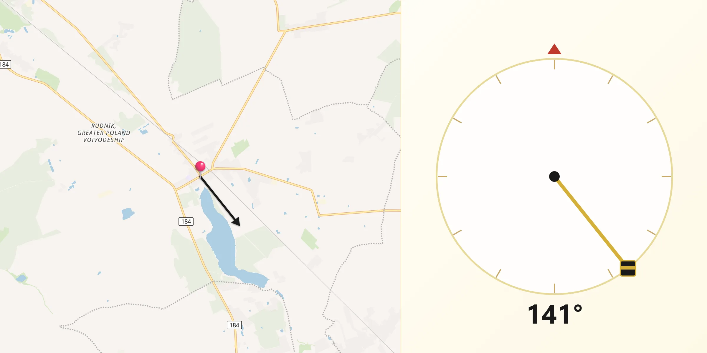 Kierunek Qibla z Pamiątkowo