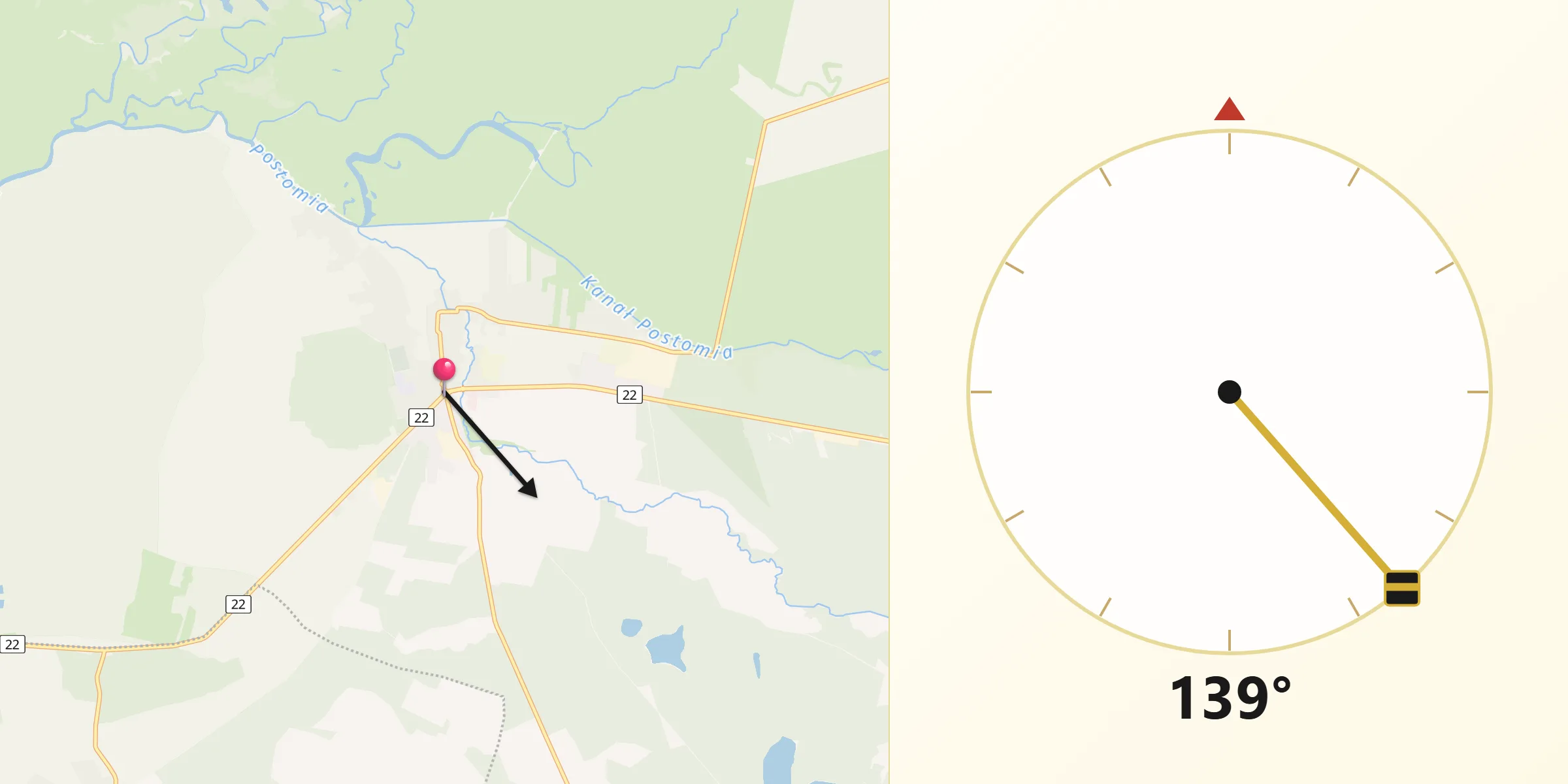 Kierunek Qibla z Słońsk
