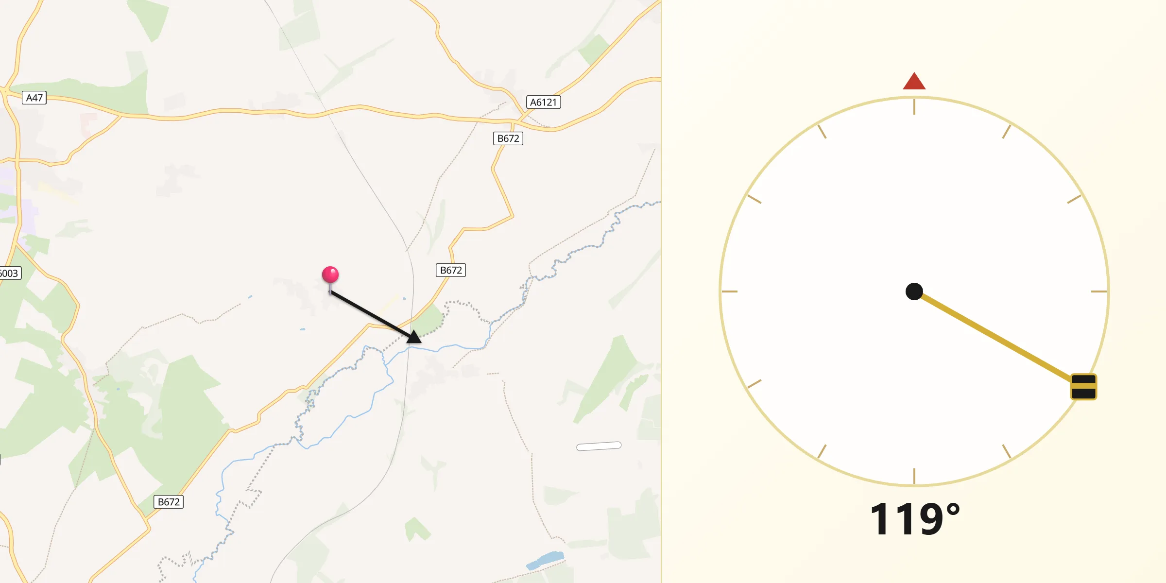 Qibla Direction from Seaton