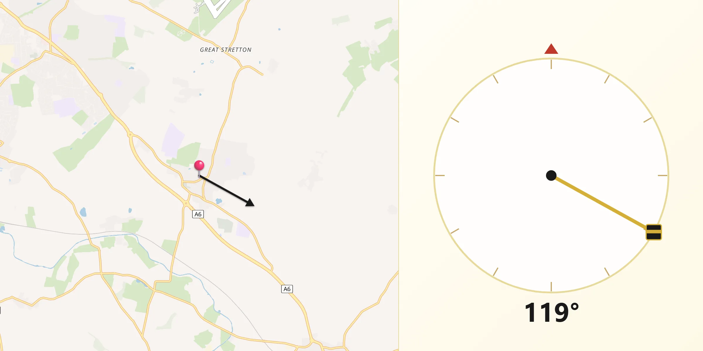 Qibla Direction from Great Glen