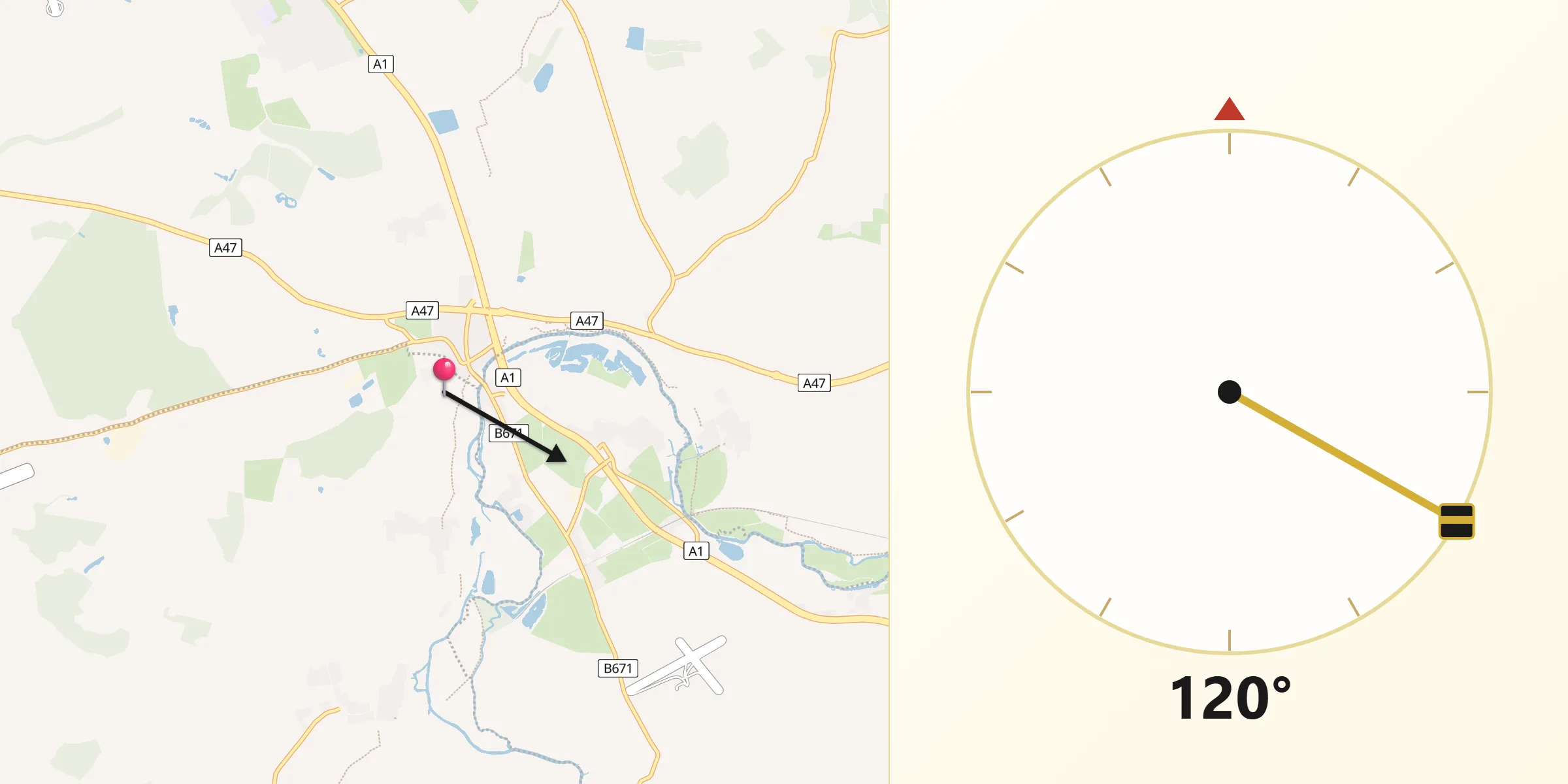 Qibla Direction from Wansford