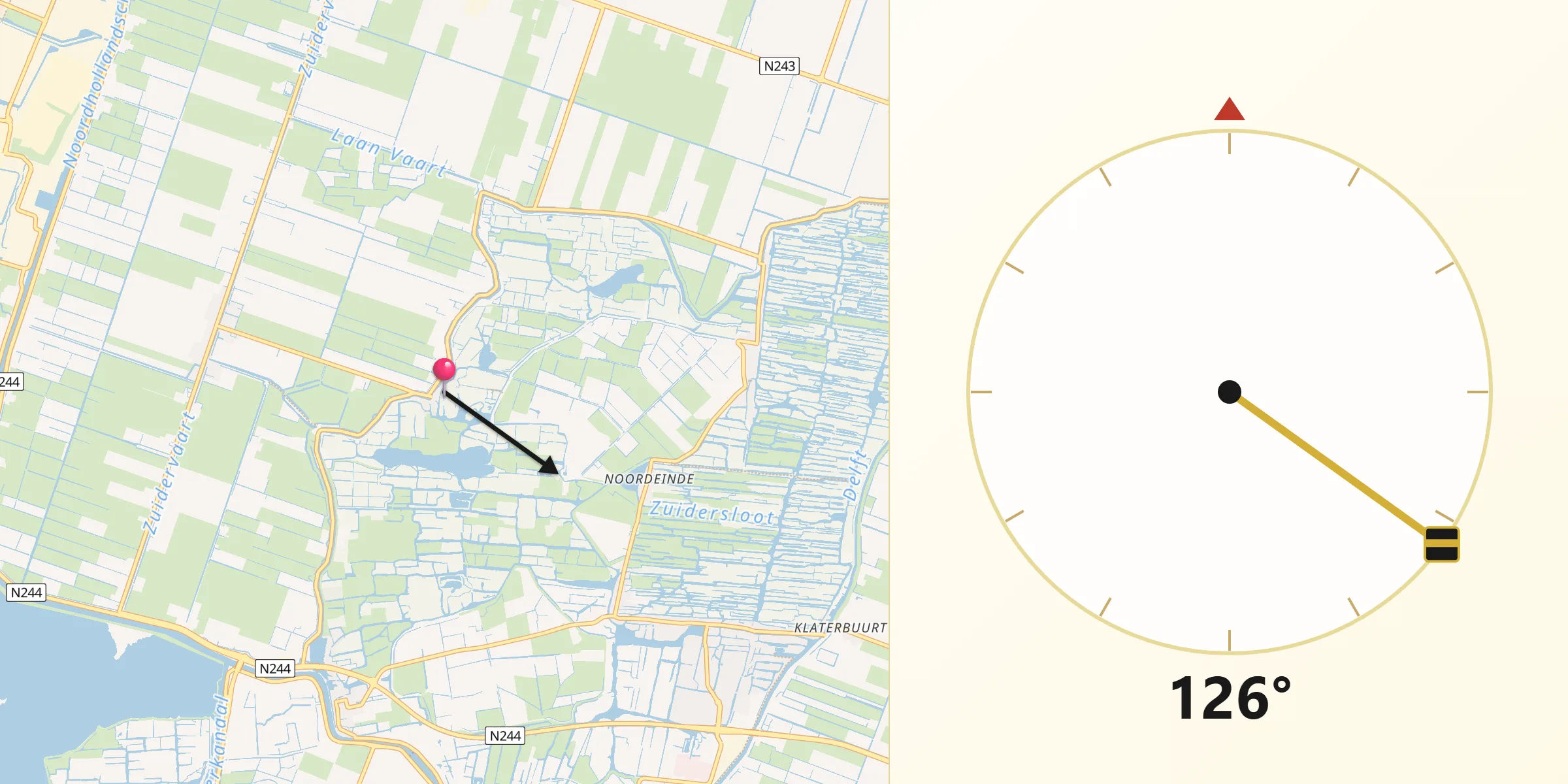 Qibla Richting vanaf Driehuizen