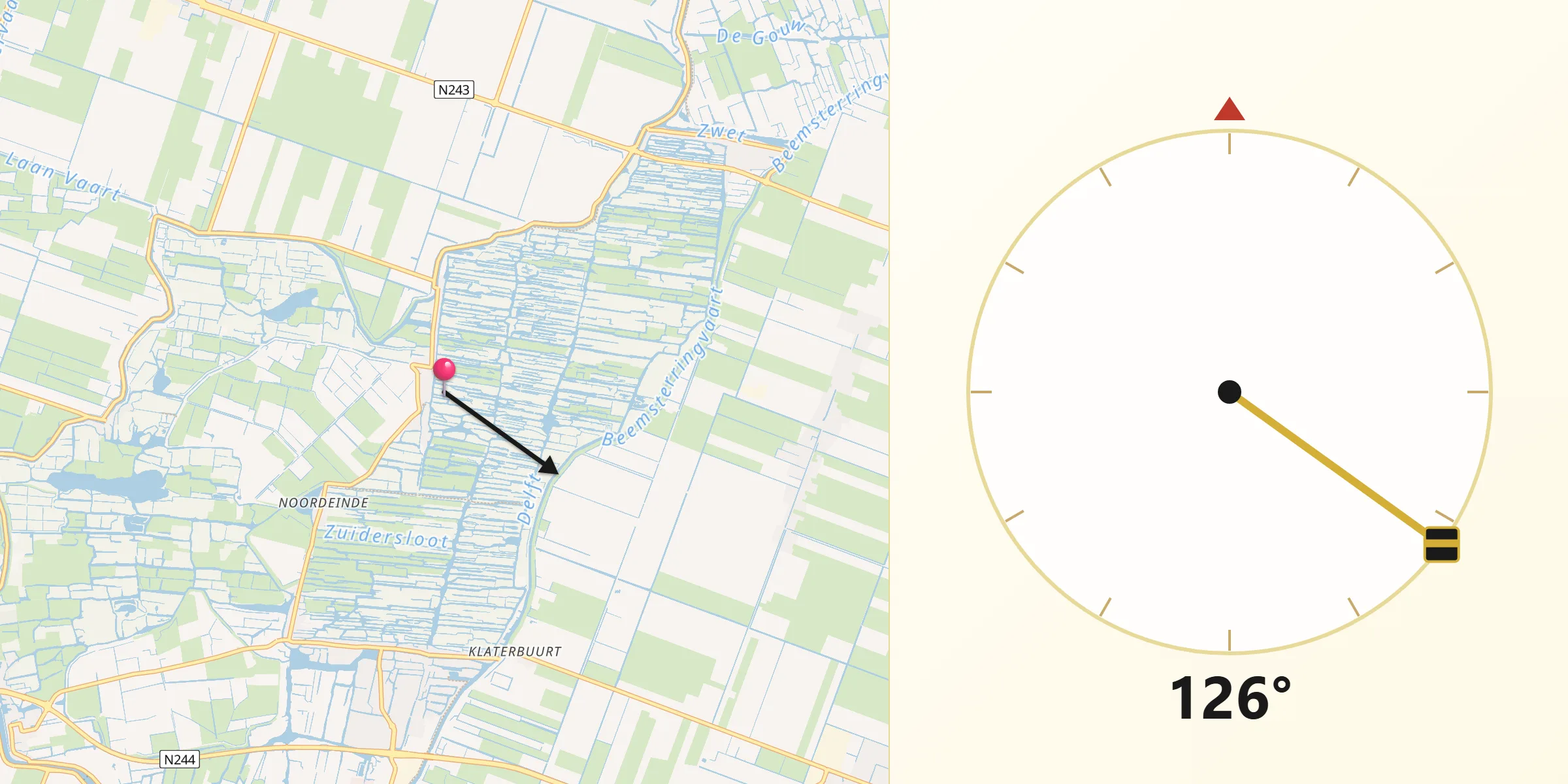 Qibla Richting vanaf Grootschermer