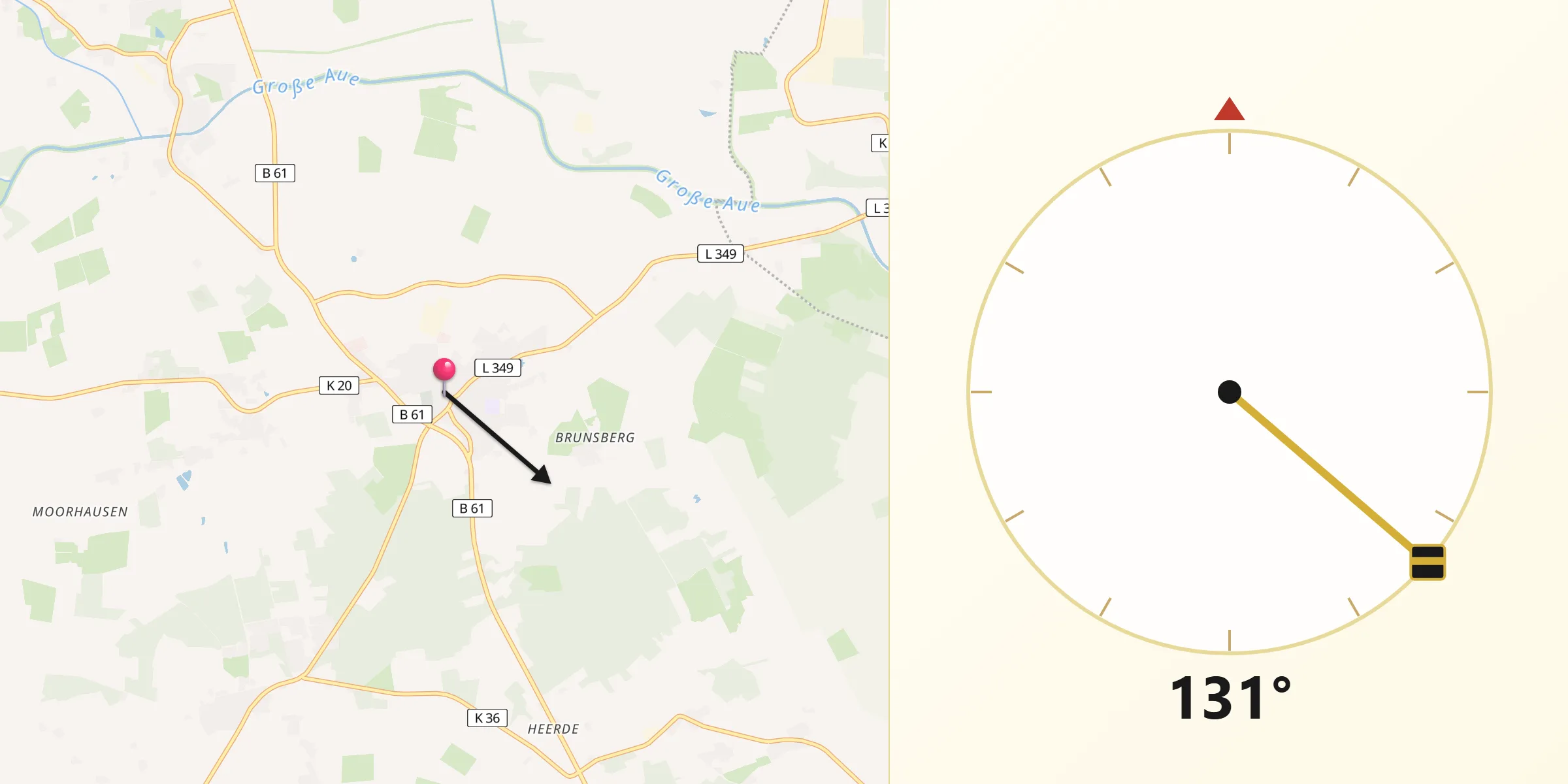 Qibla-Richtung von Kirchdorf
