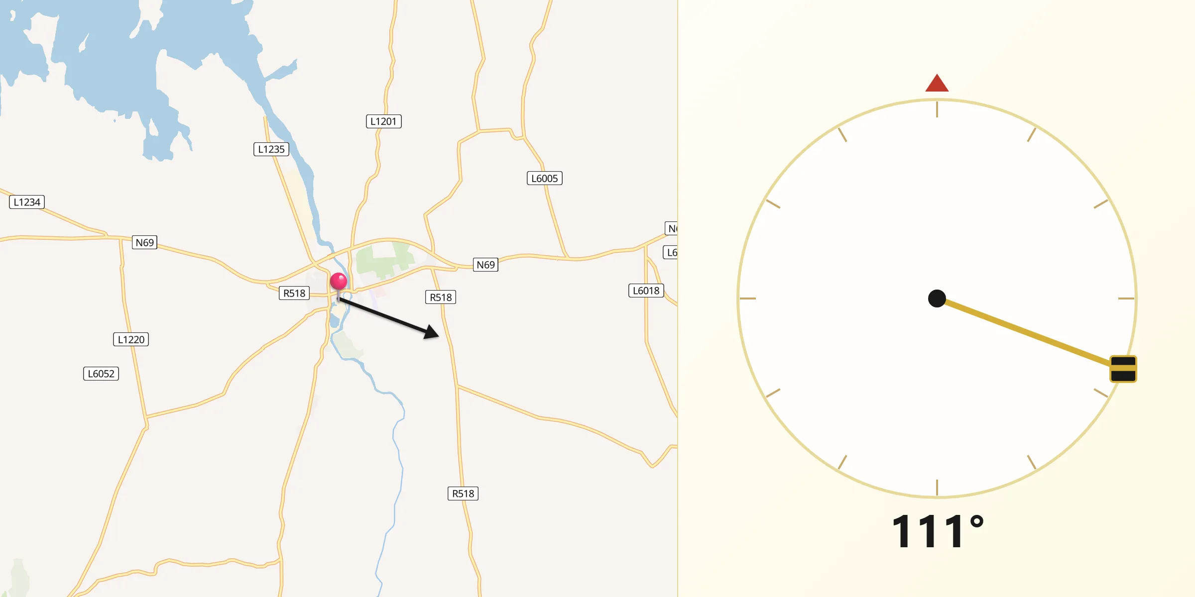 Qibla Direction from Askeaton
