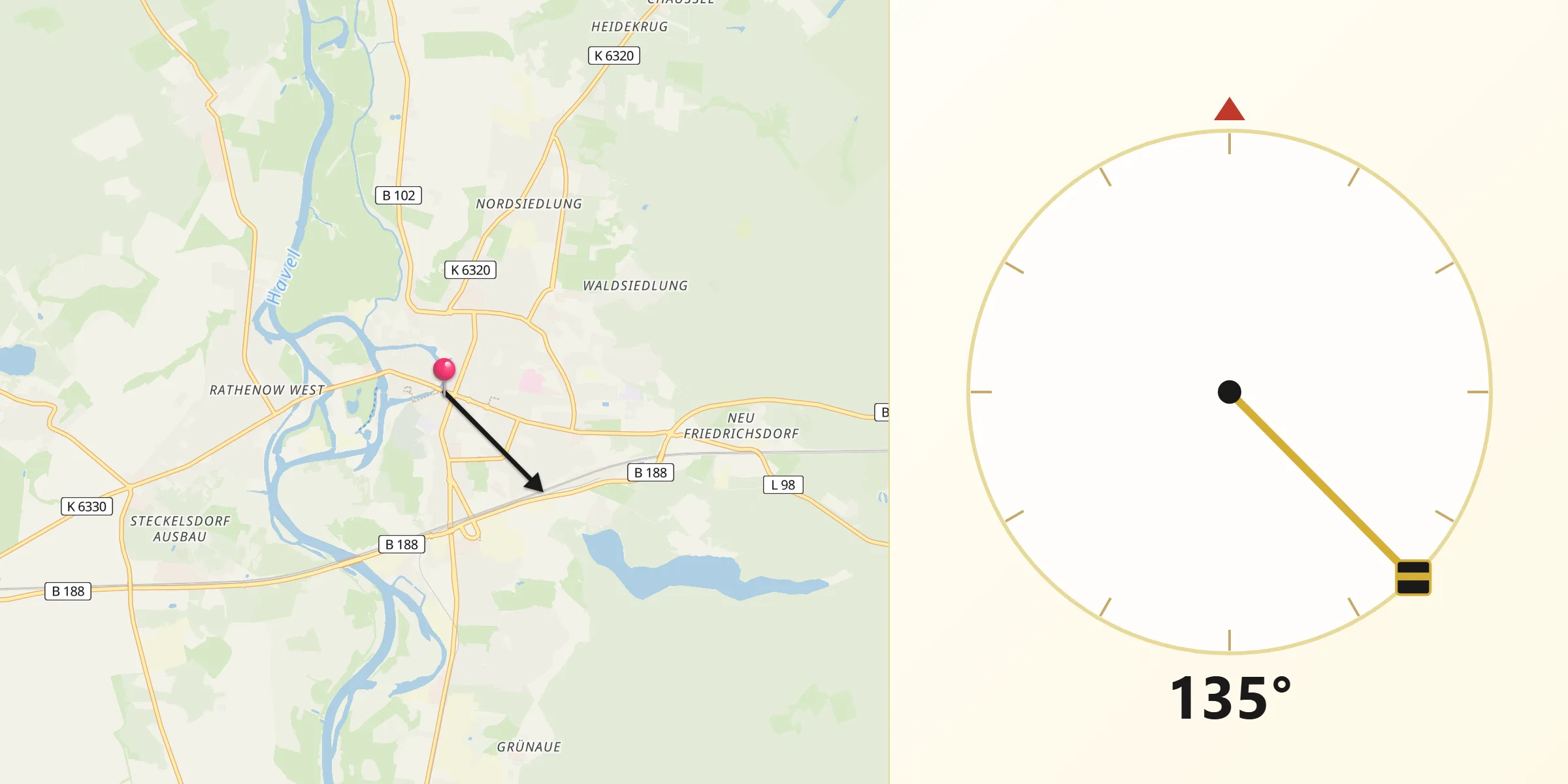 Qibla-Richtung von Rathenow