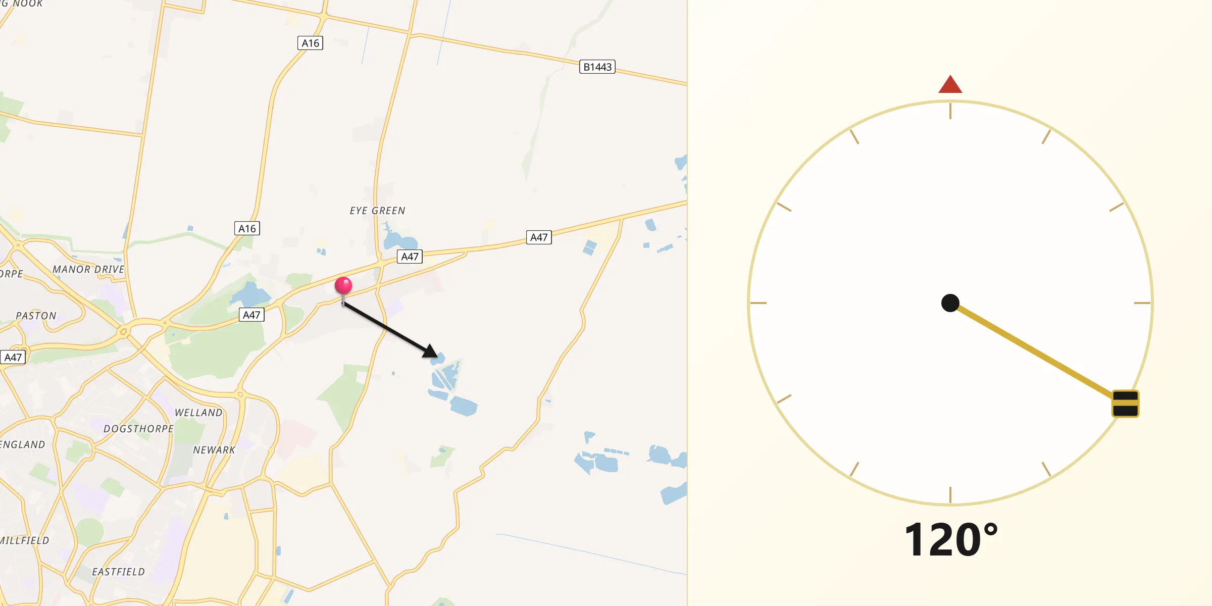 Qibla Direction from Eye