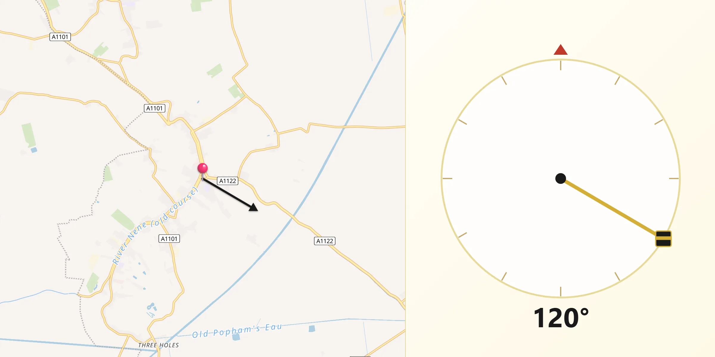 Qibla Direction from Outwell