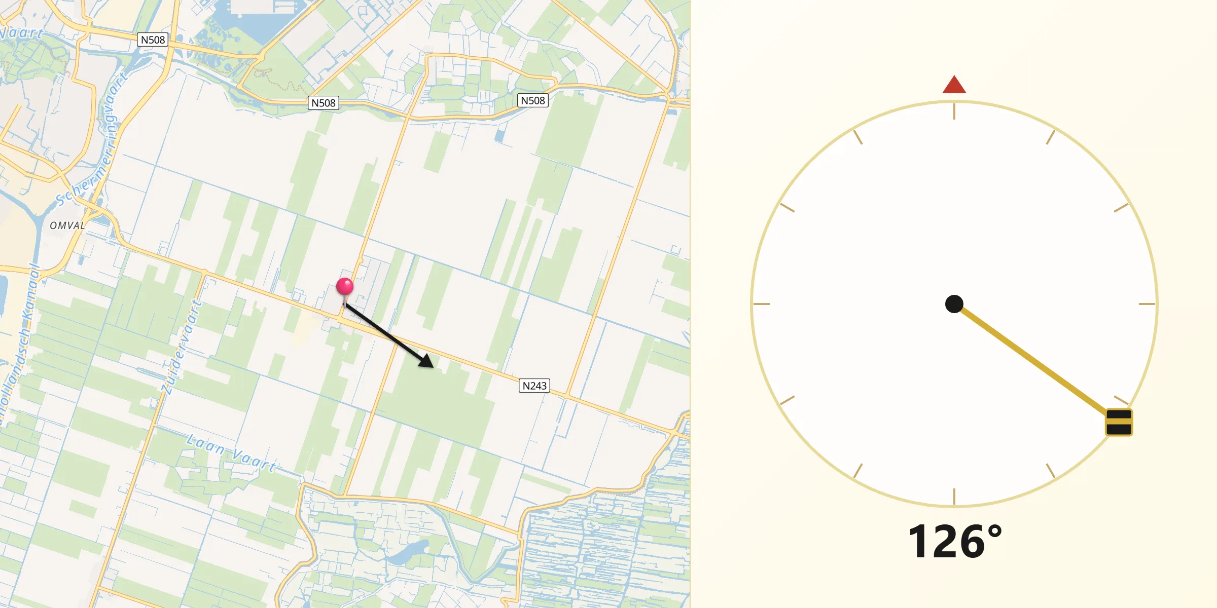 Qibla Richting vanaf Stompetoren