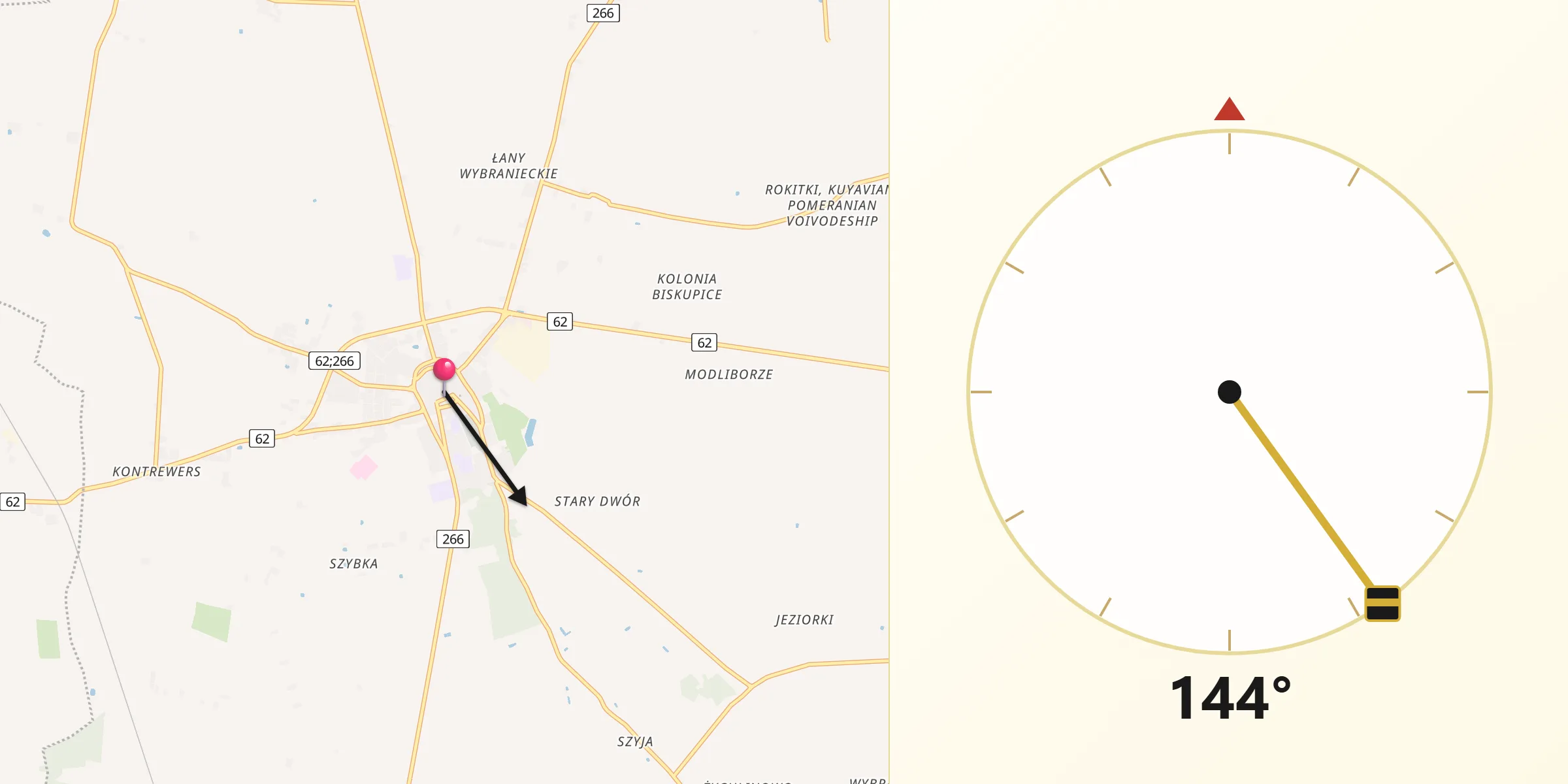 Kierunek Qibla z Radziejów