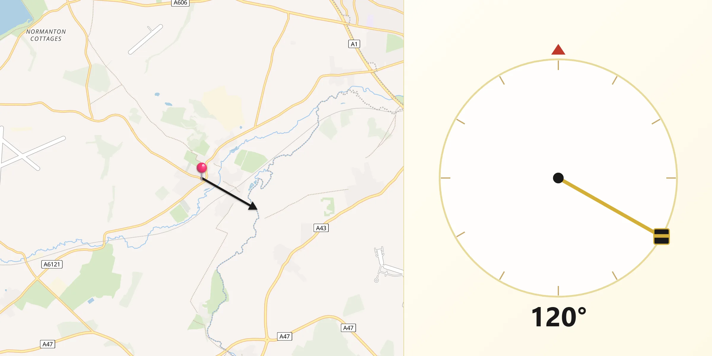 Qibla Direction from Ketton