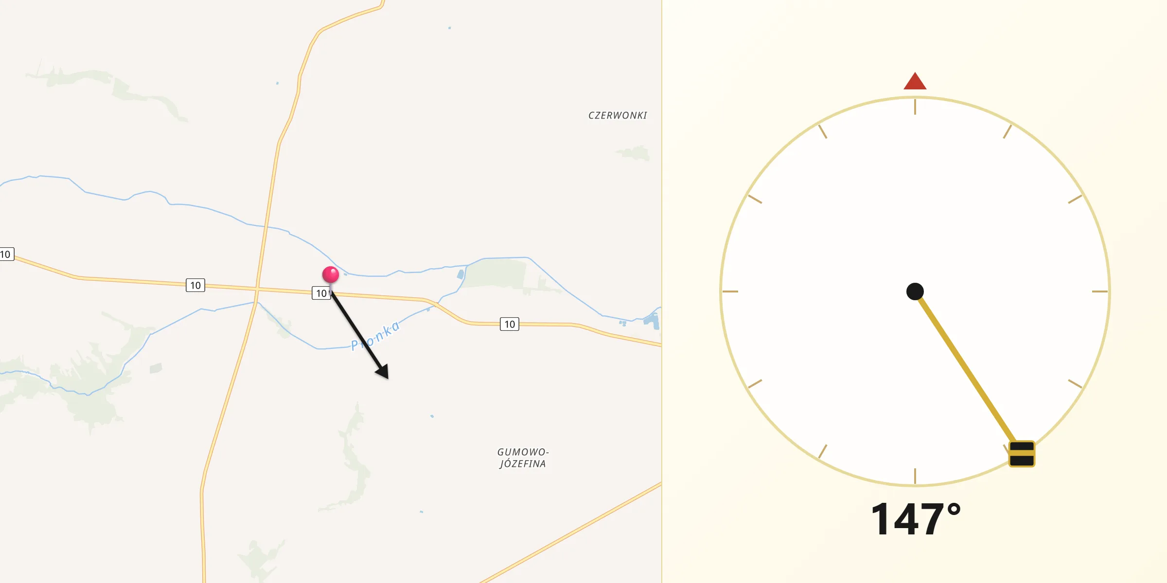 Kierunek Qibla z Dzierzążnia