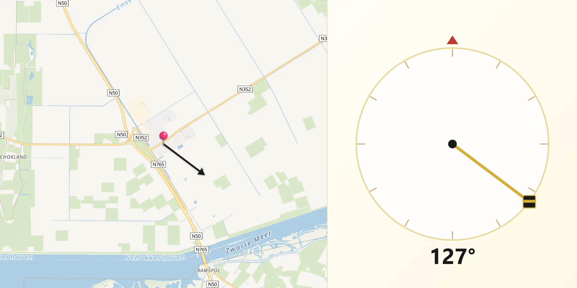Qibla Richting vanaf Ens