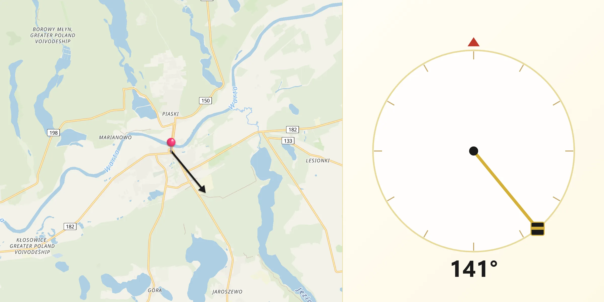 Kierunek Qibla z Sieraków