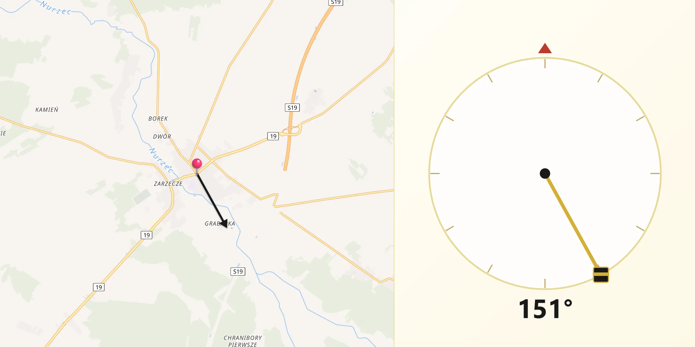 Kierunek Qibla z Boćki