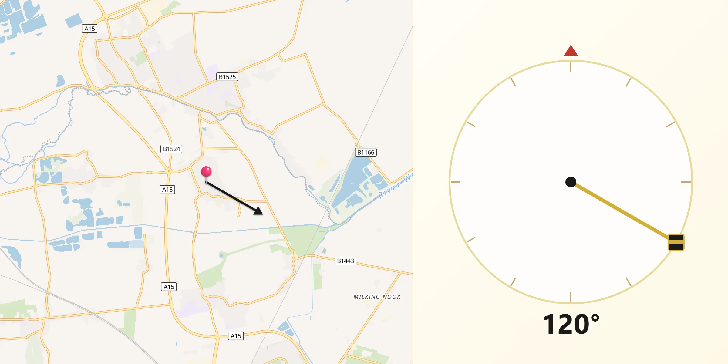 Qibla Direction from Northborough