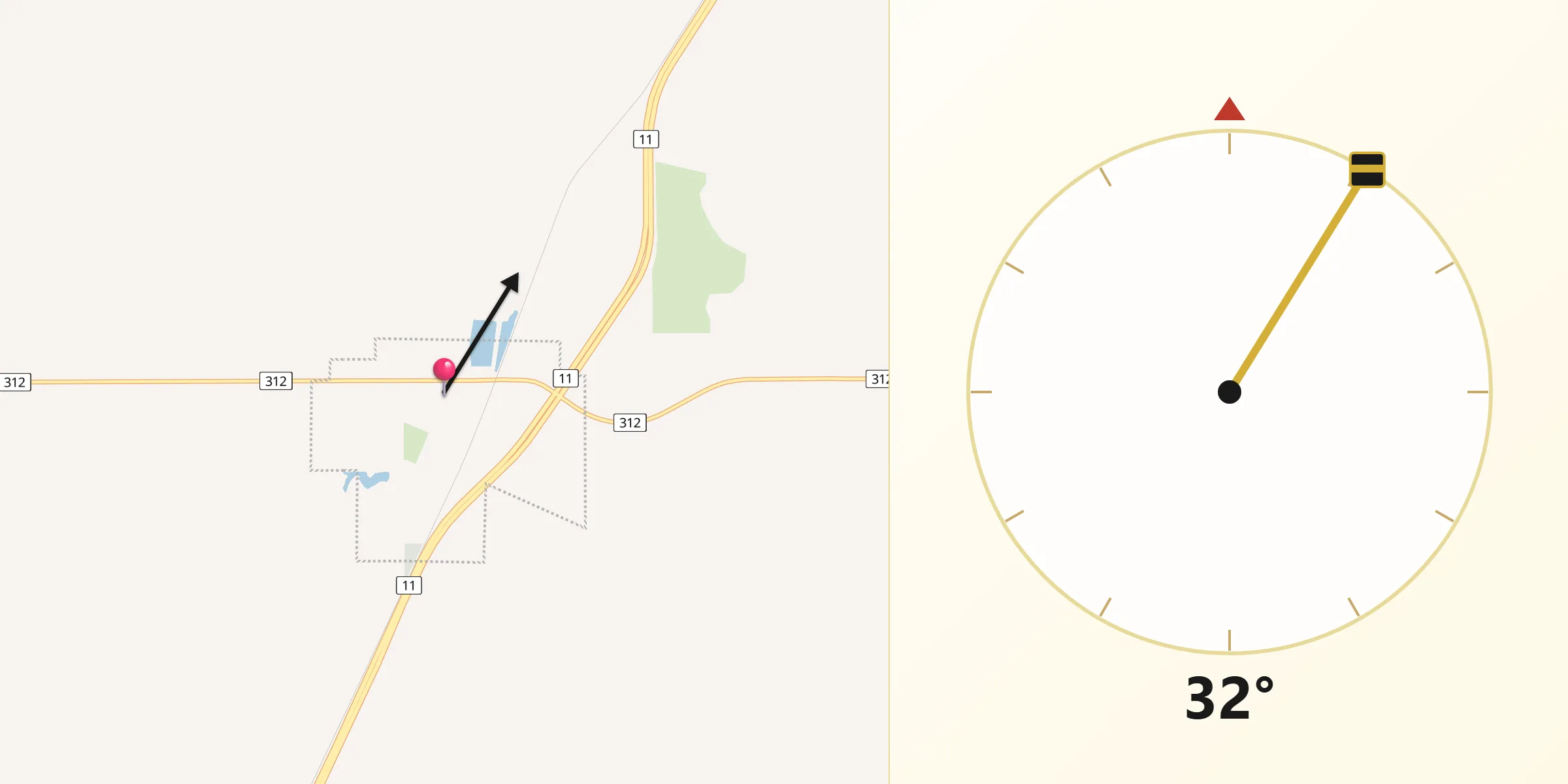 Qibla Direction from Rosthern