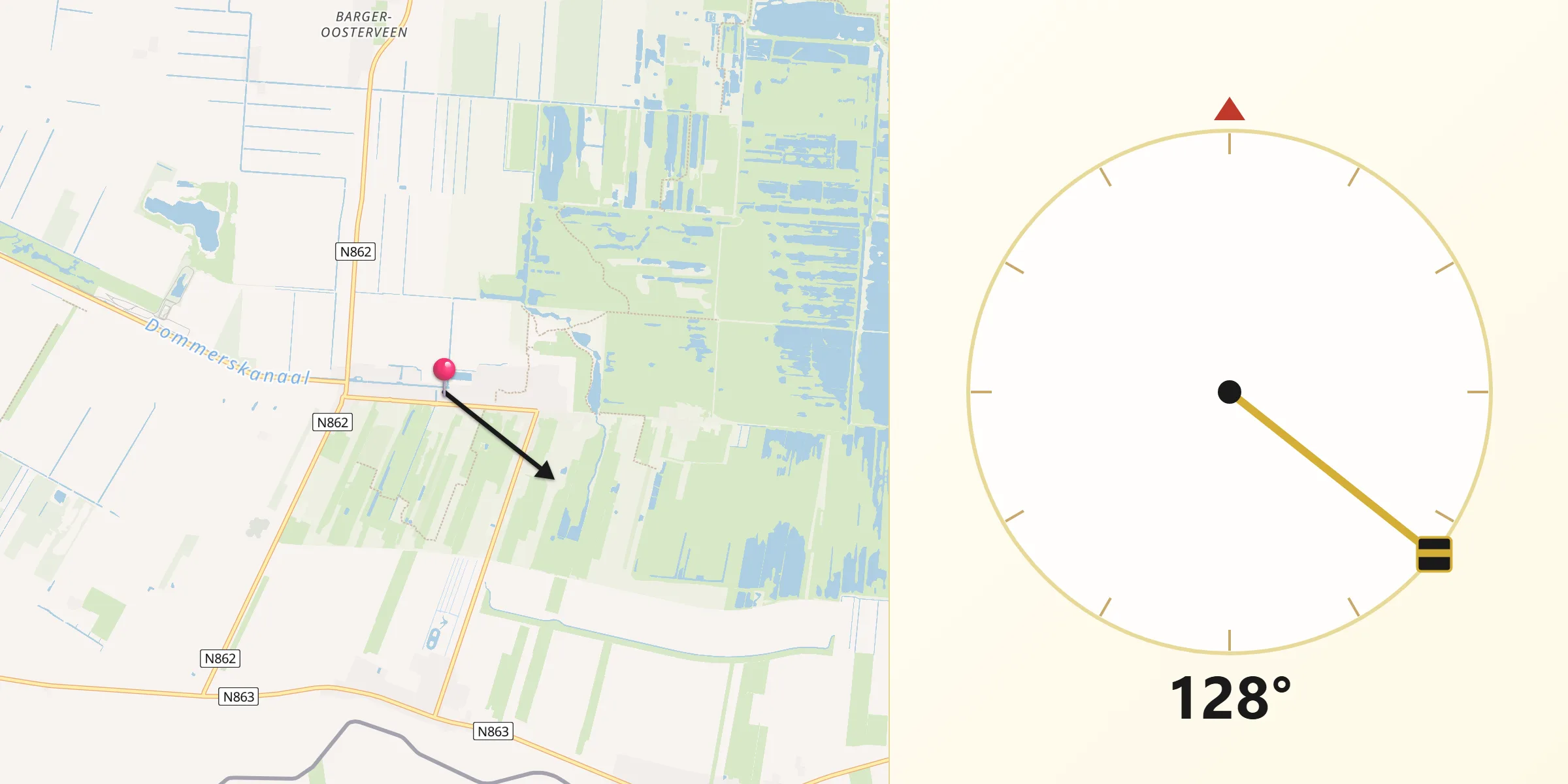 Qibla Richting vanaf Weiteveen