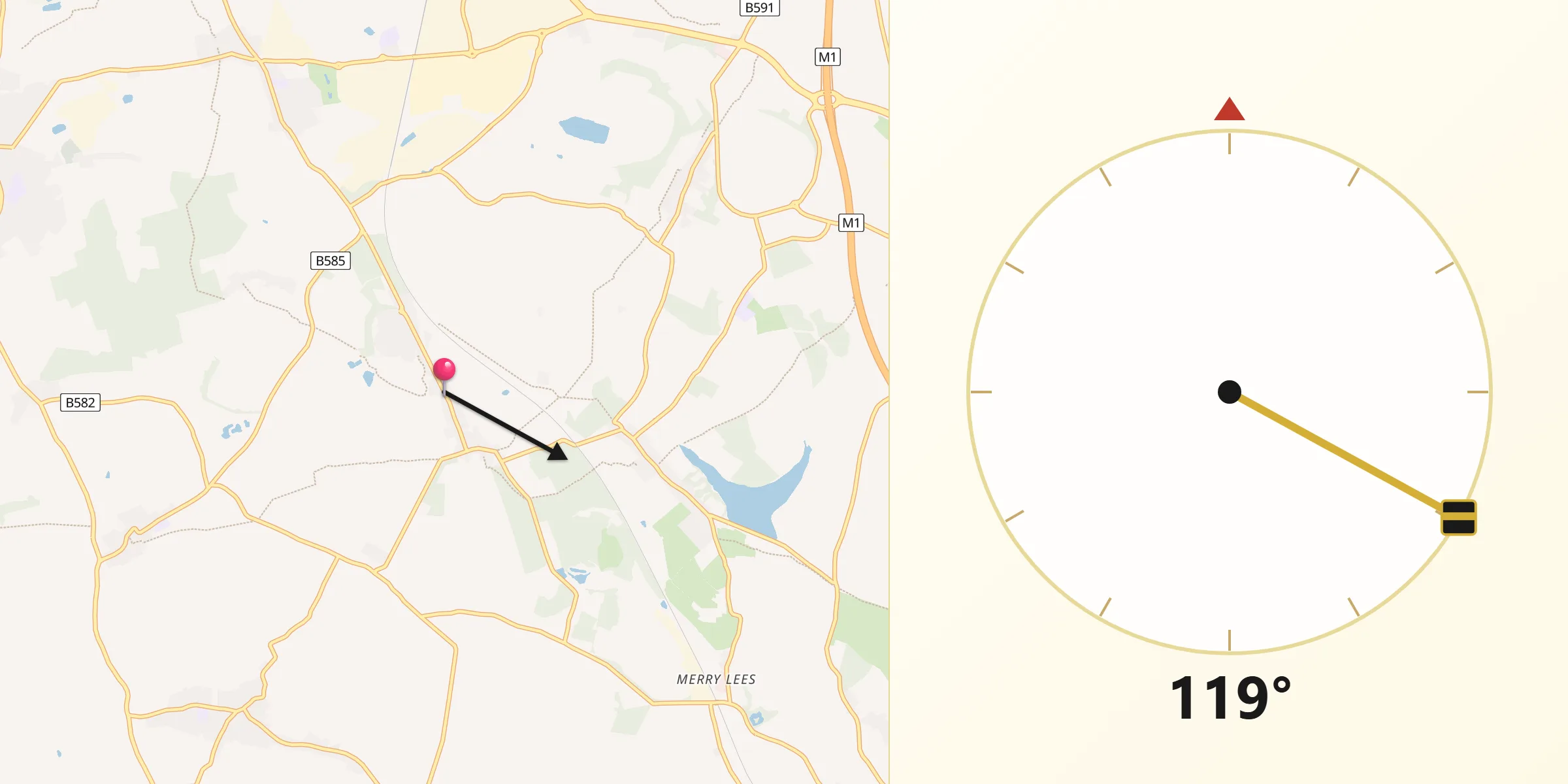 Qibla Direction from Bagworth