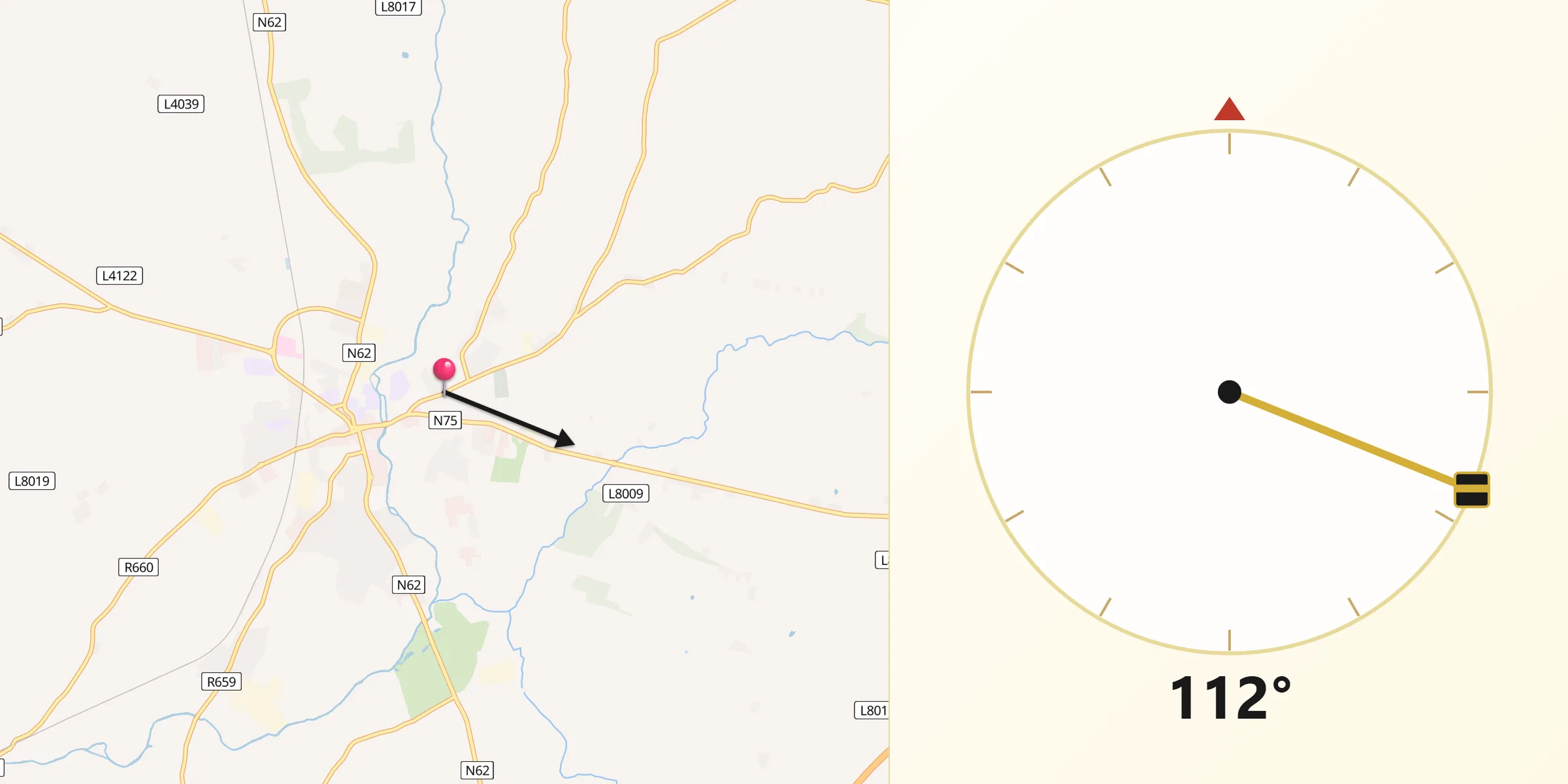 Qibla Direction from Thurles