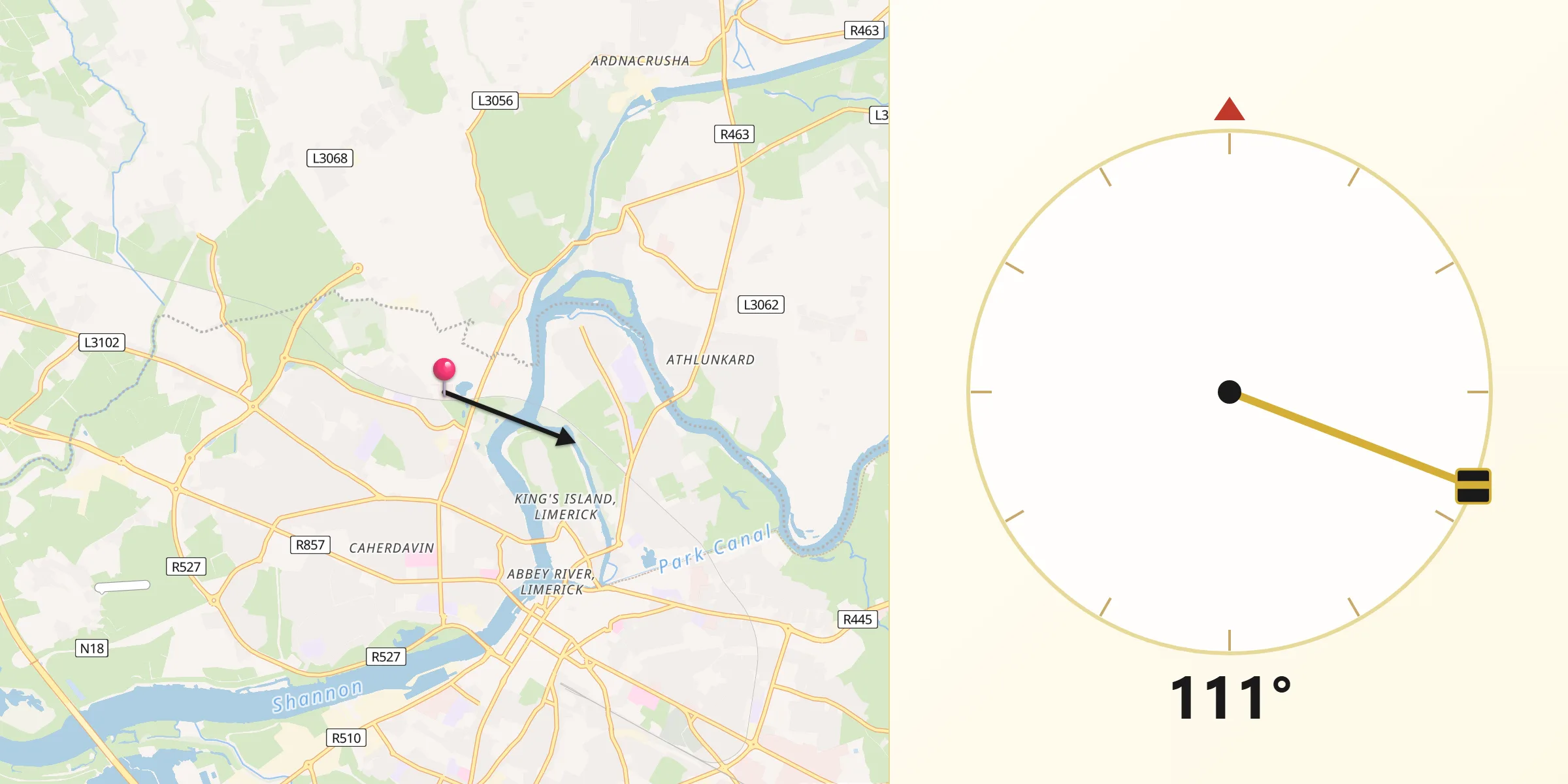 Qibla Direction from Moyross