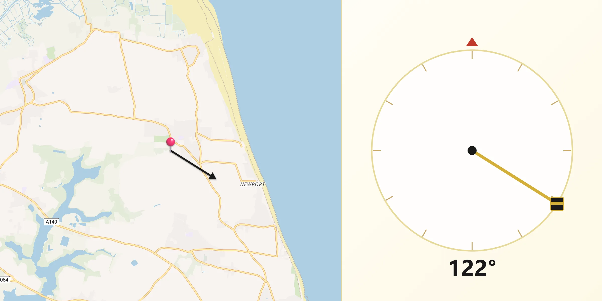 Qibla Direction from Hemsby