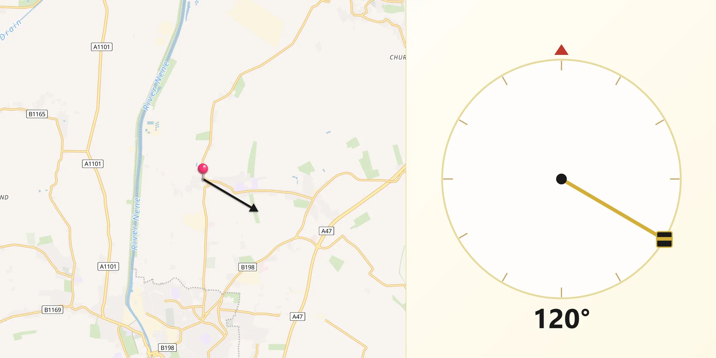 Qibla Direction from West Walton