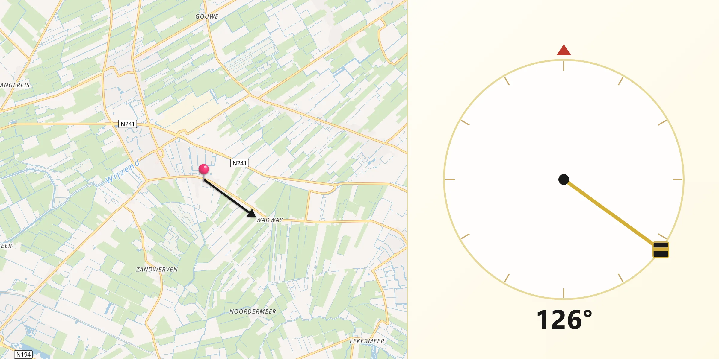 Qibla Richting vanaf Spanbroek