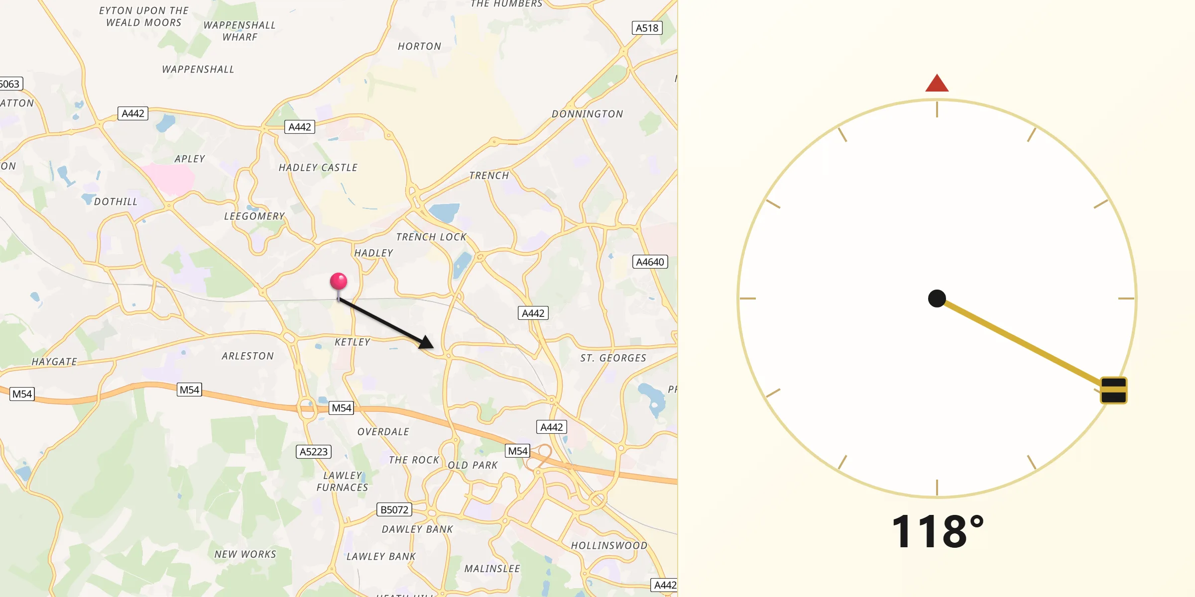 Qibla Direction from Hadley