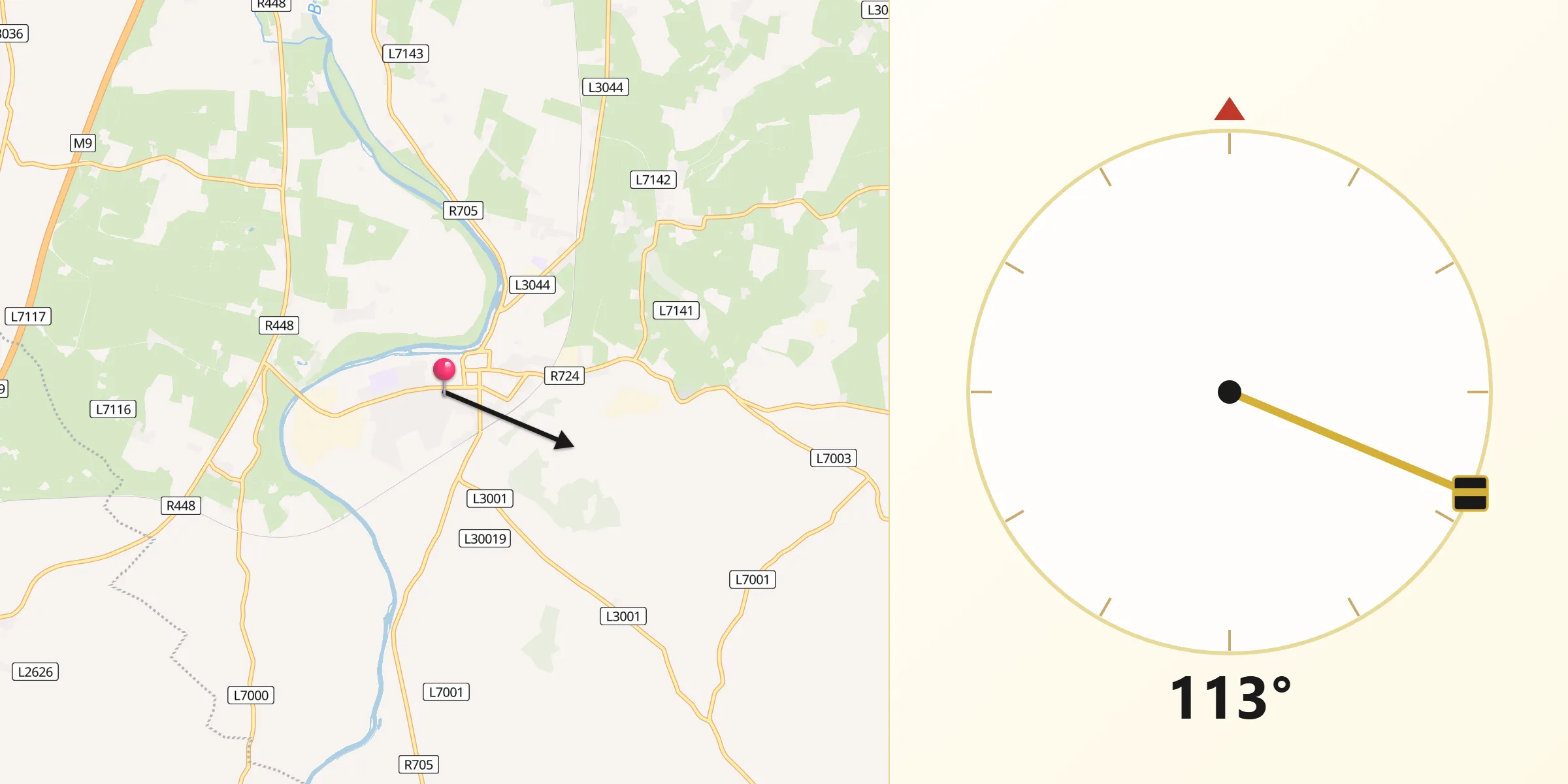 Qibla Direction from Bagenalstown