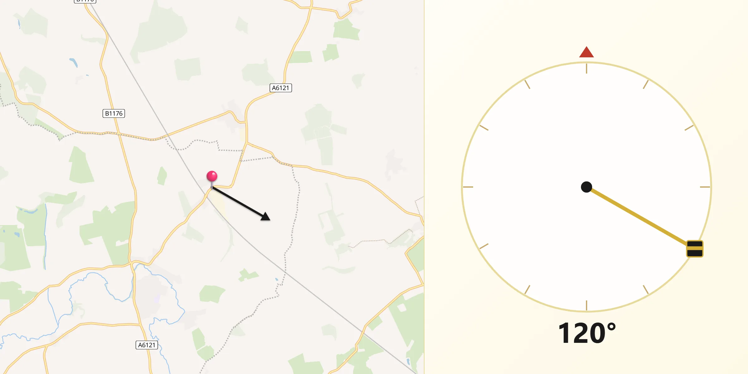 Qibla Direction from Essendine