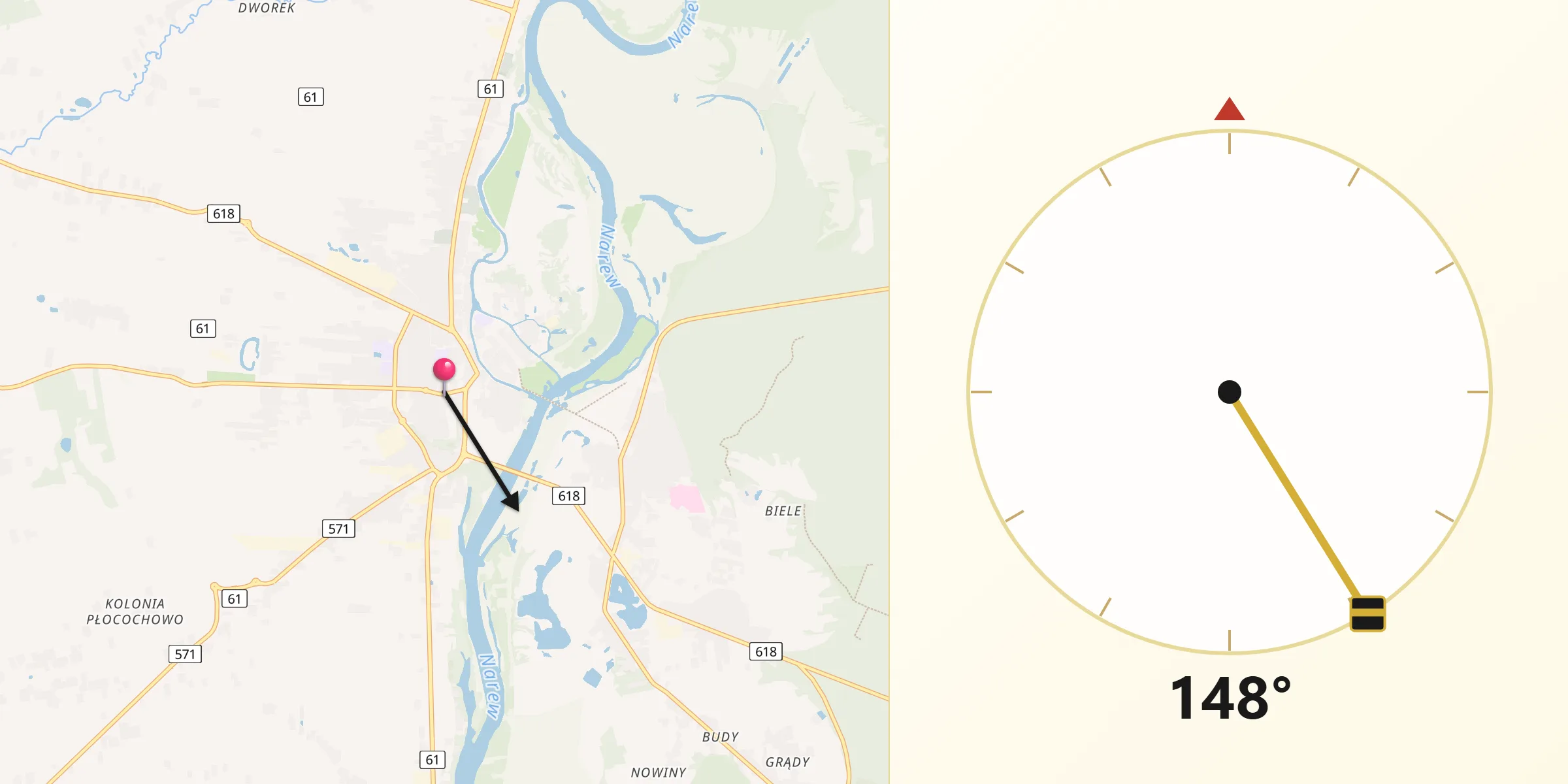 Kierunek Qibla z Pułtusk