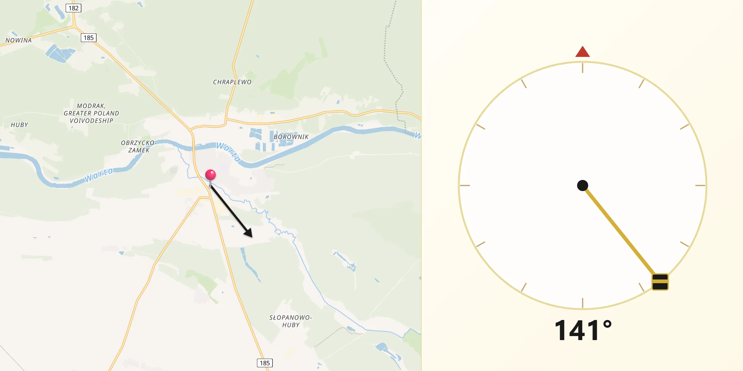 Kierunek Qibla z Obrzycko