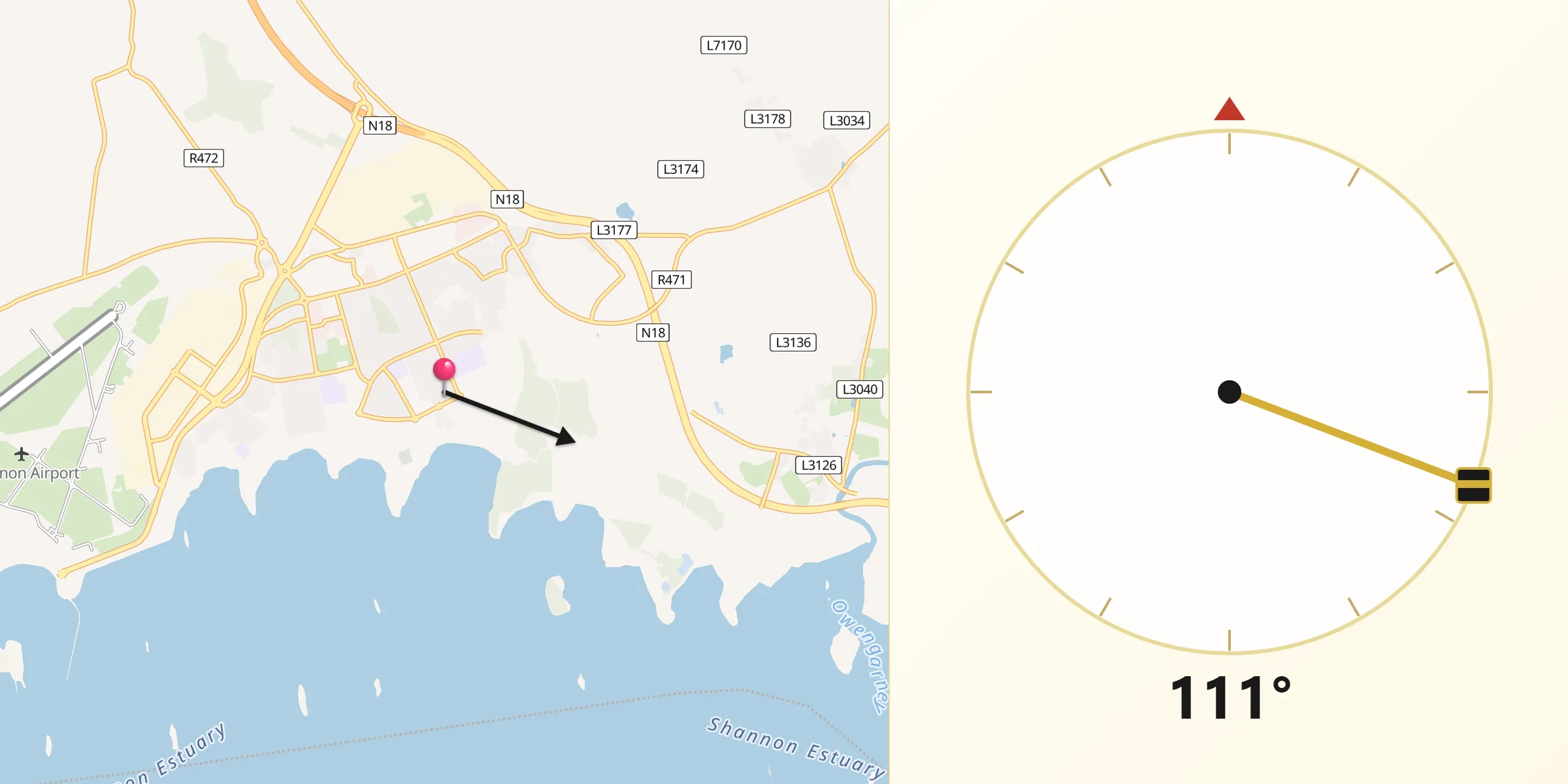 Qibla Direction from Shannon