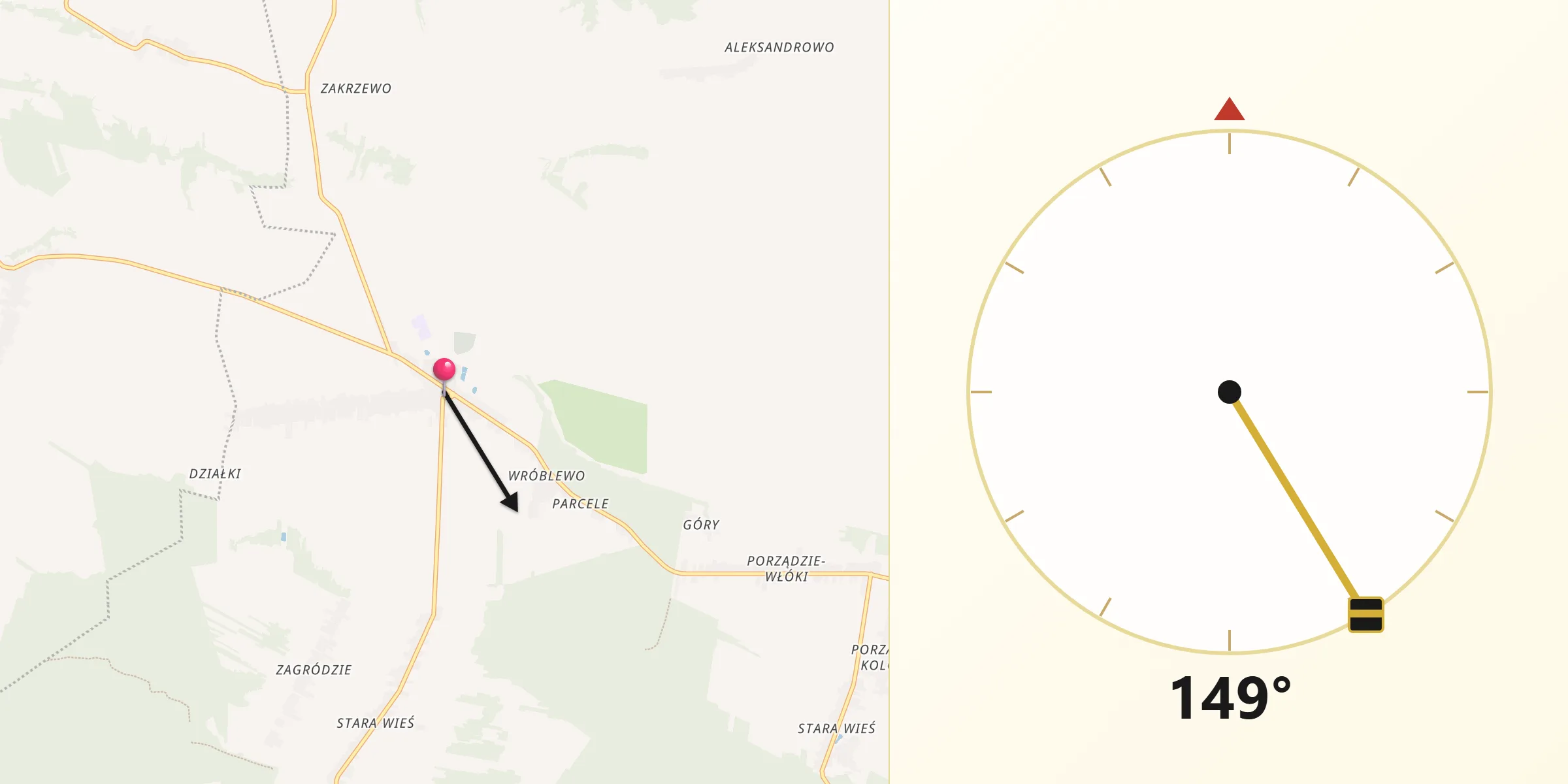Kierunek Qibla z Rząśnik