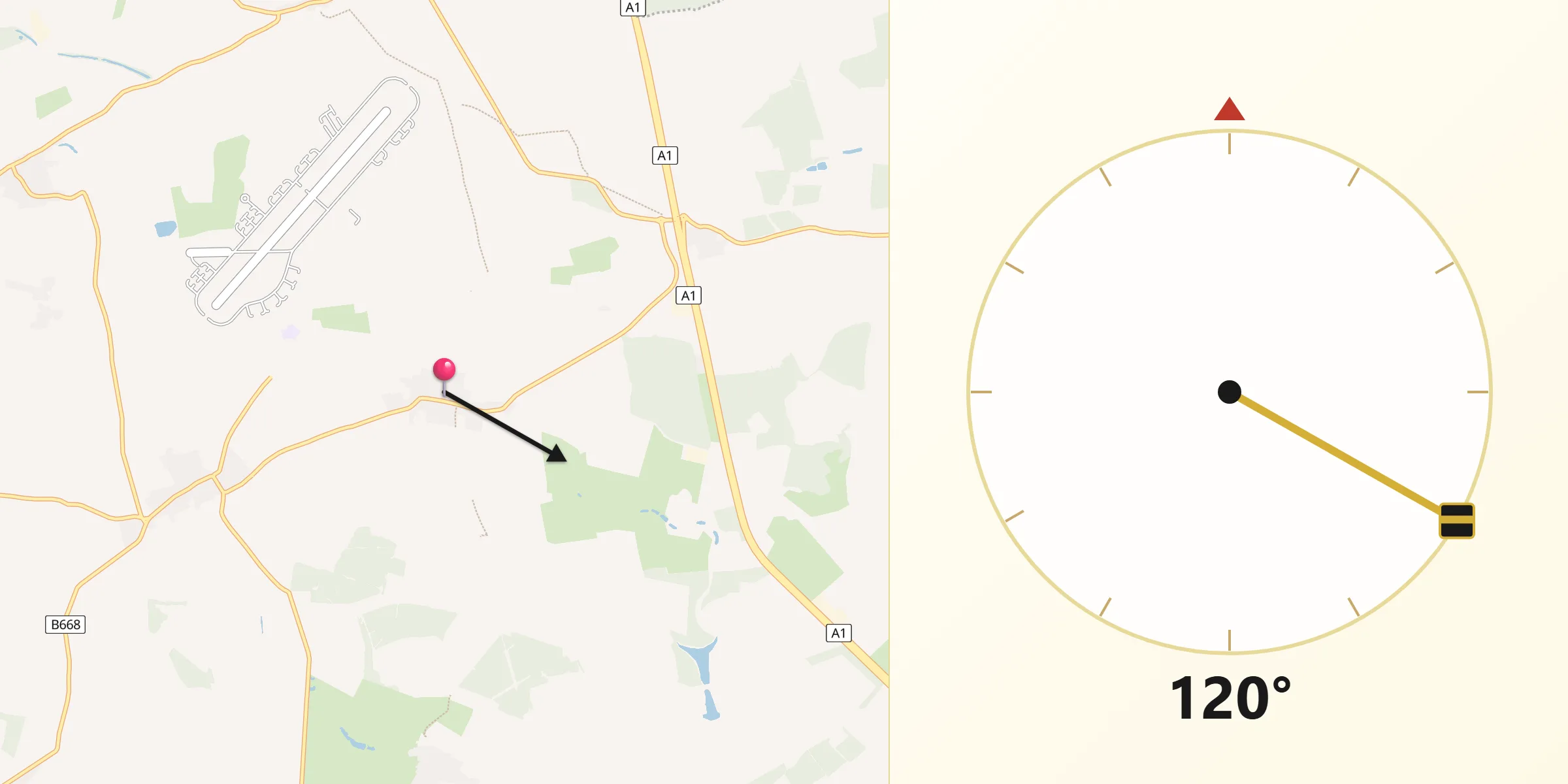 Qibla Direction from Greetham