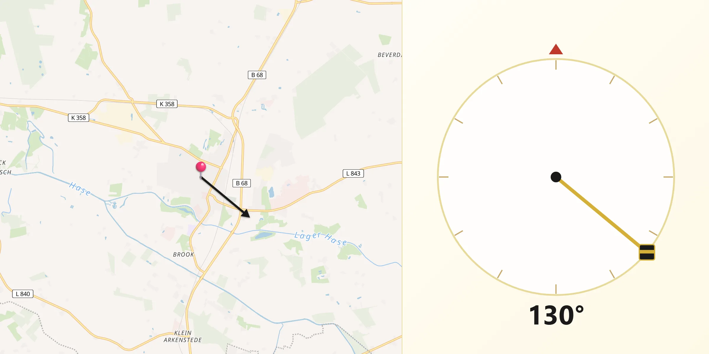 Qibla Direction from Essen